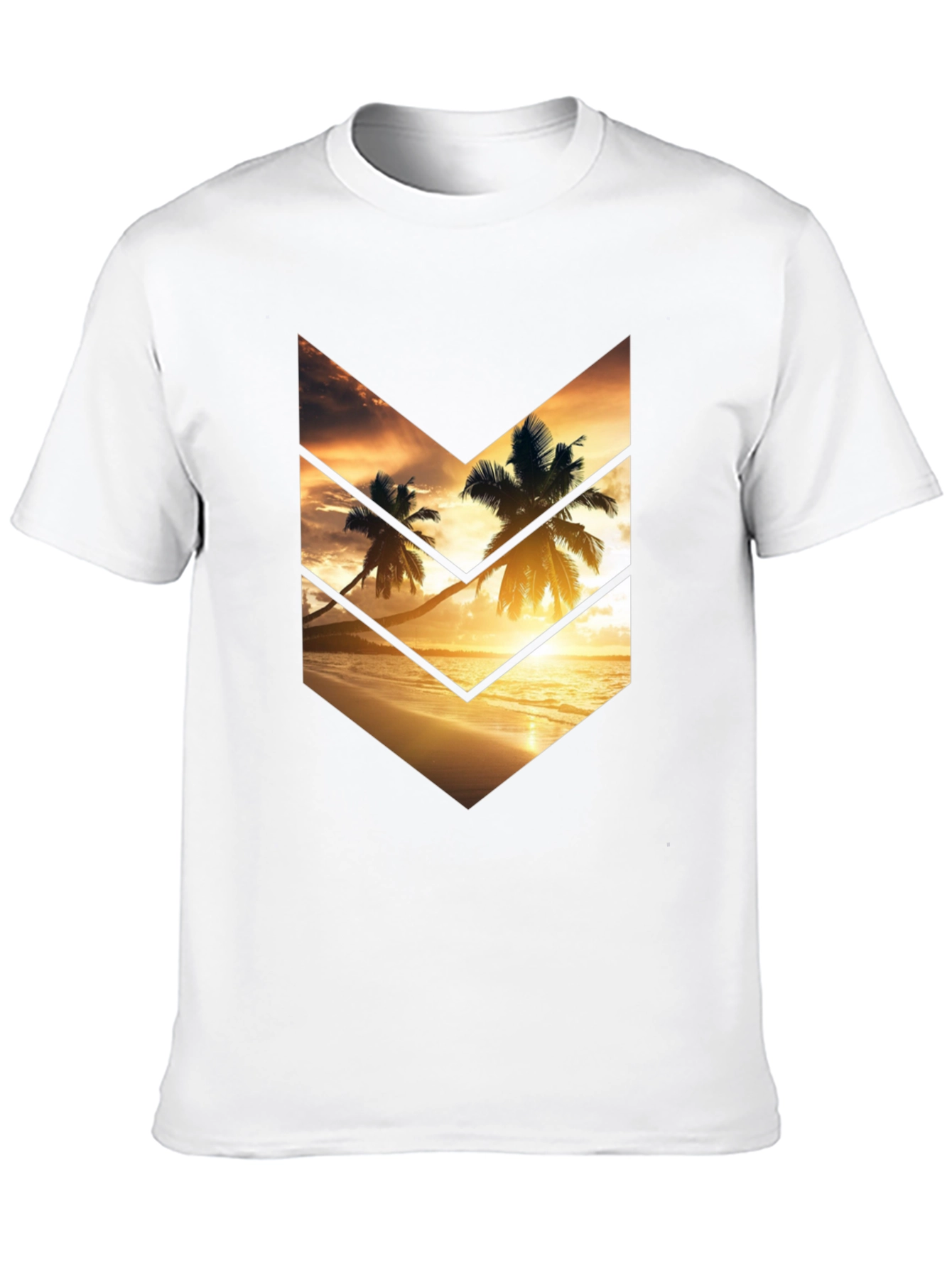 Sunset Palms Graphic Tee - Stylish Black Cotton T-Shirt