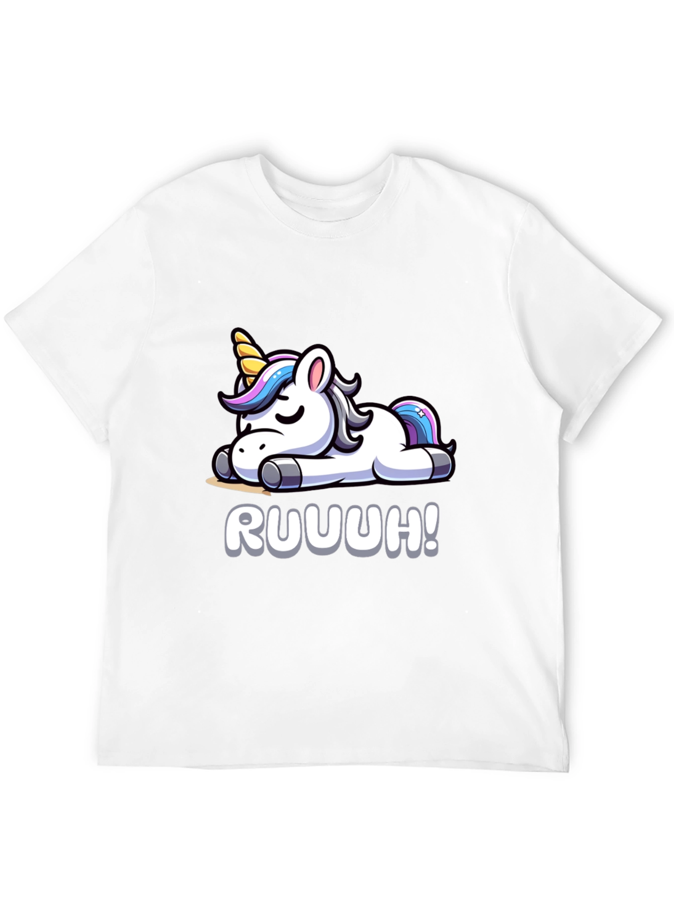 Unicorn Ruuuh! Graphic Black T-Shirt