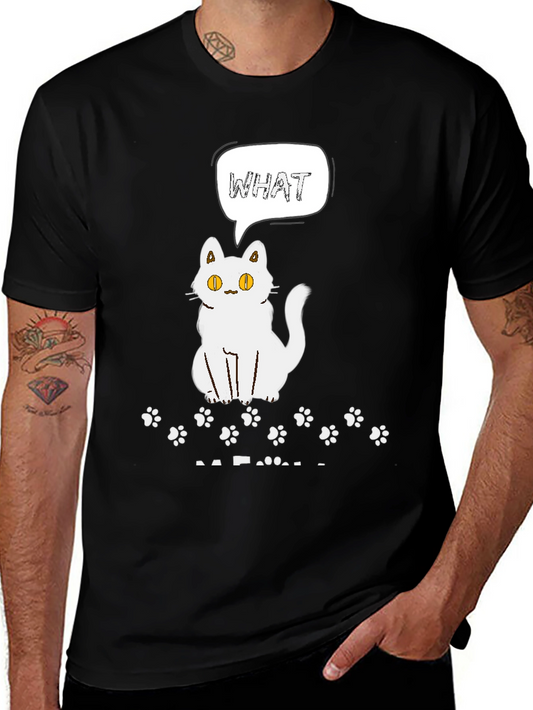 Funny Cat What T-Shirt for Men