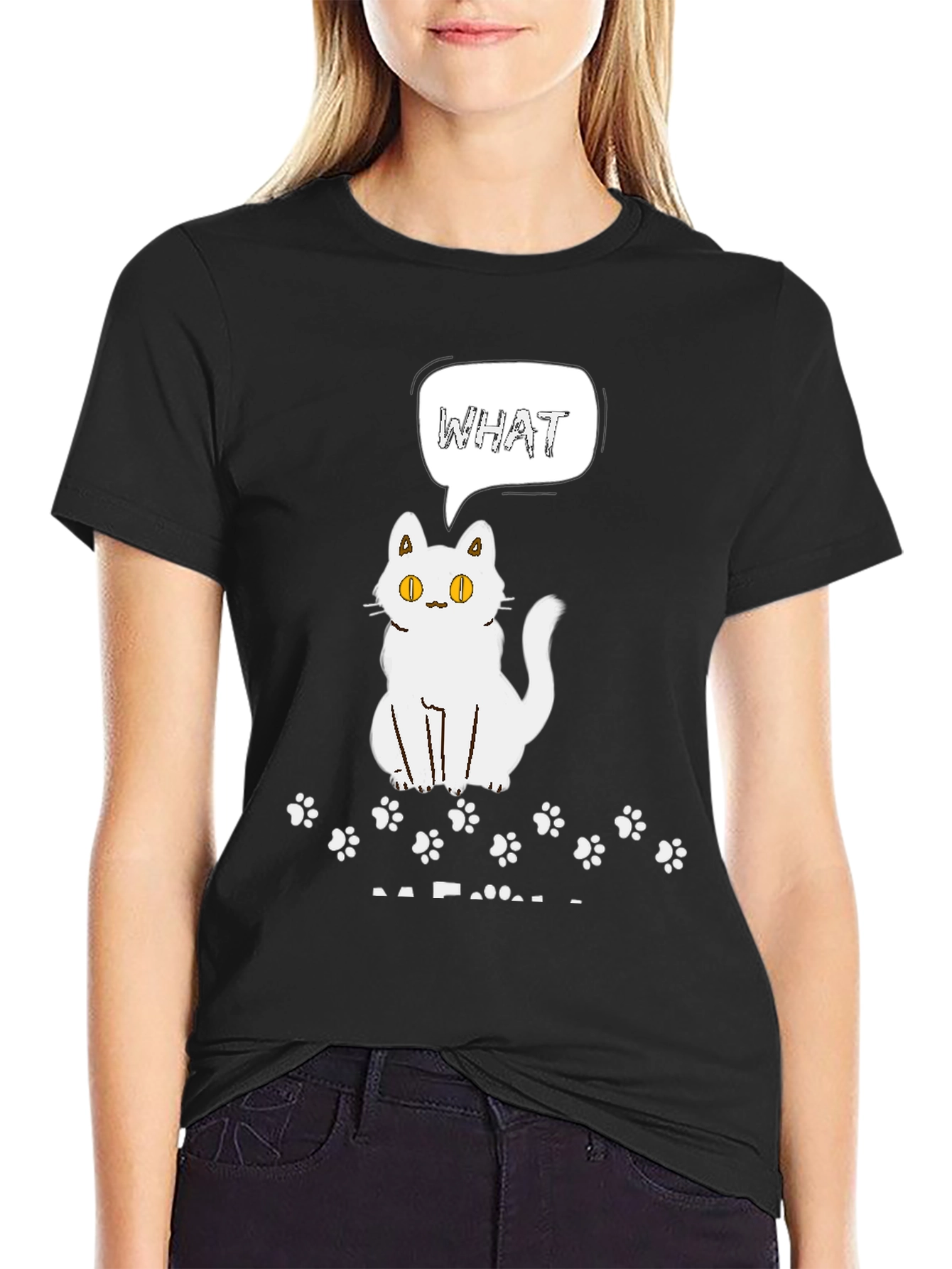 Funny Cat What T-Shirt for Men