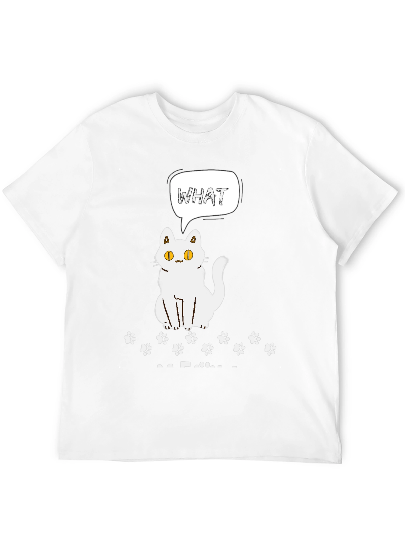 Funny Cat What T-Shirt for Men