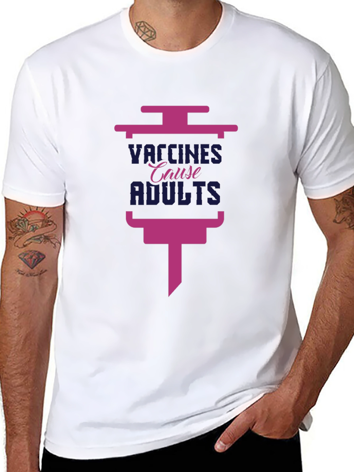 Vaccines Cause Adults Black T-Shirt