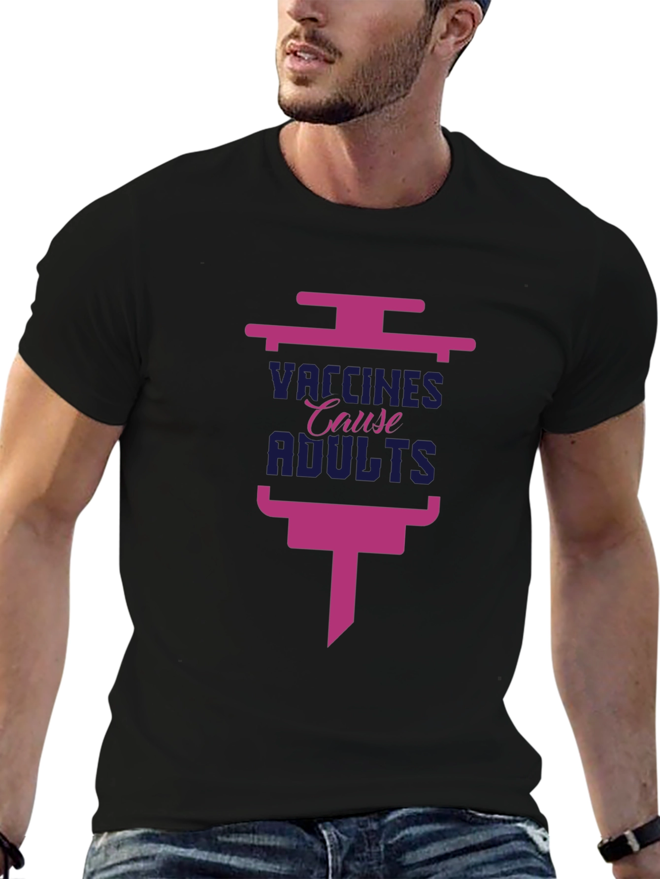 Vaccines Cause Adults Black T-Shirt