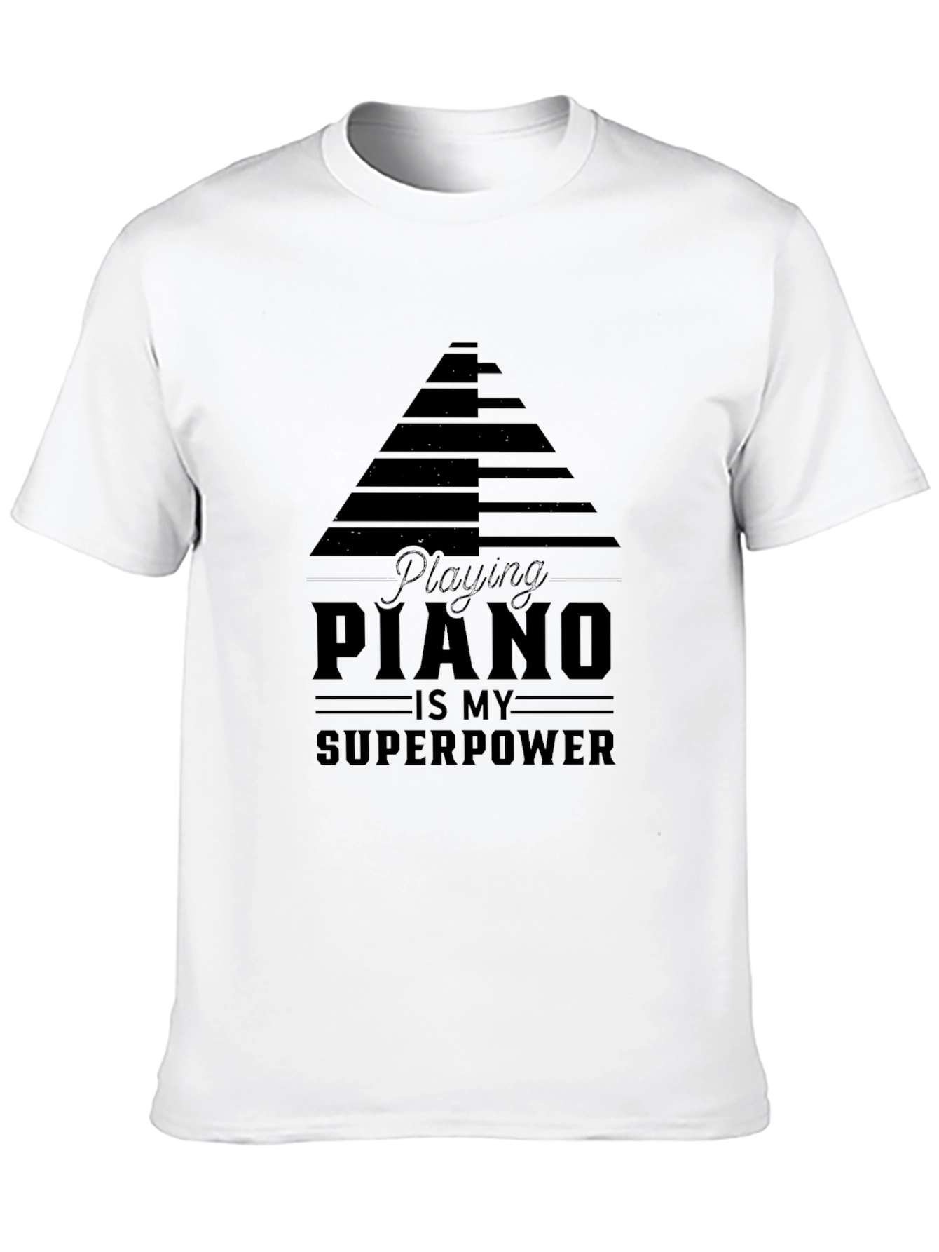 Piano Superpower Black Graphic T-Shirt