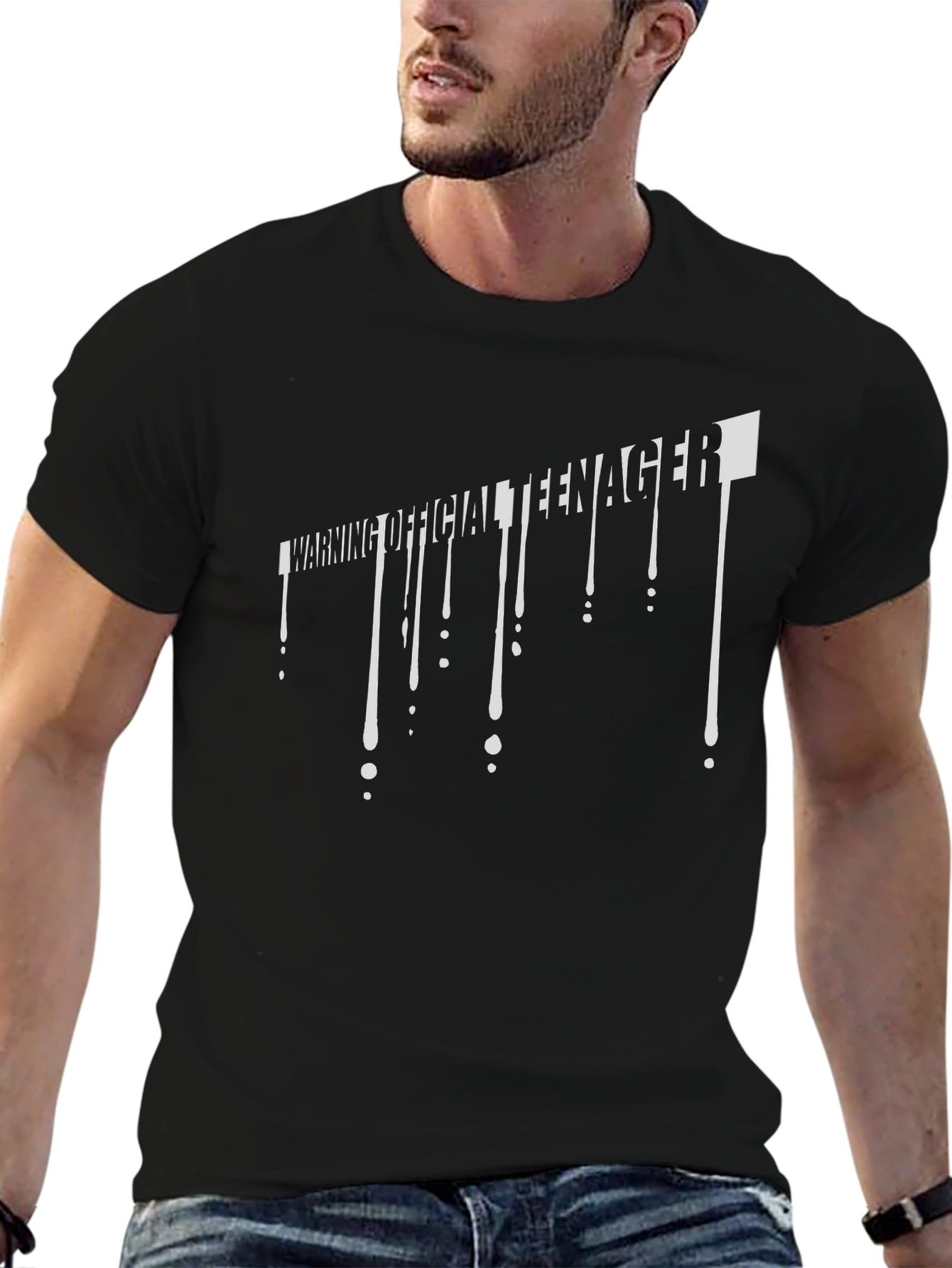 Warning Official Teenager Black Graphic Tee