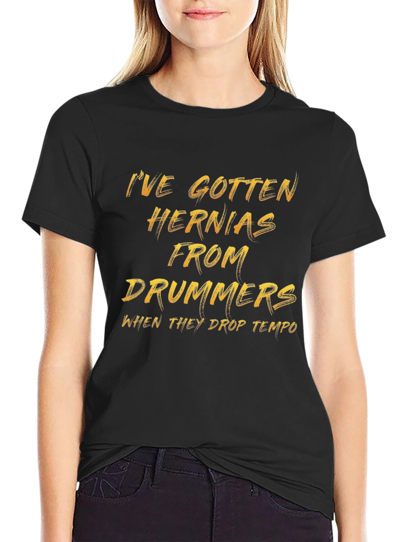 Funny Musician T-Shirt: Hernias From Drummers