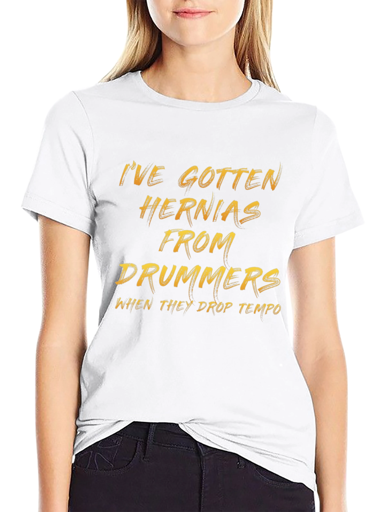 Funny Musician T-Shirt: Hernias From Drummers