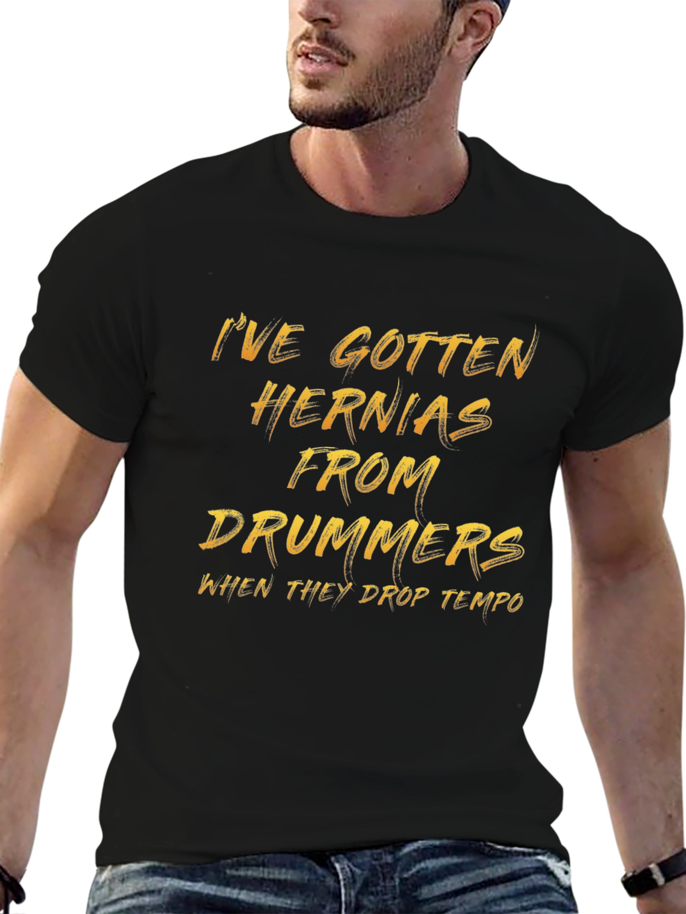 Funny Musician T-Shirt: Hernias From Drummers