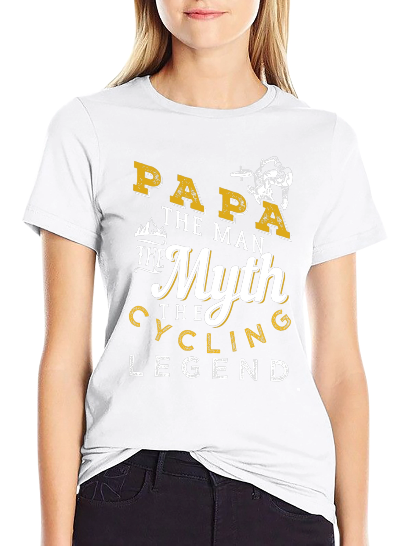 Papa Cycling Legend Graphic T-Shirt - Black