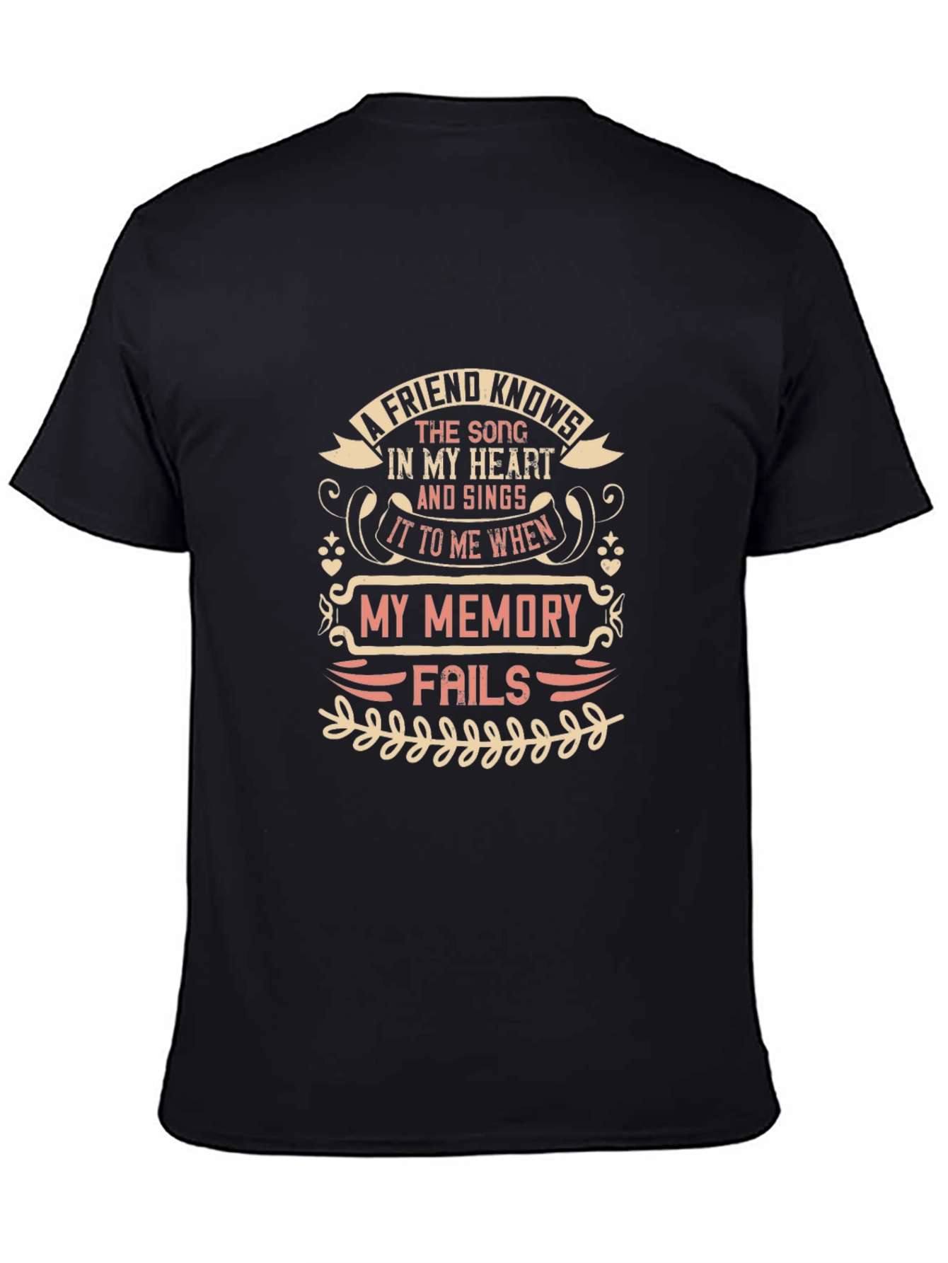 Friend Knows My Song Black Graphic Tee