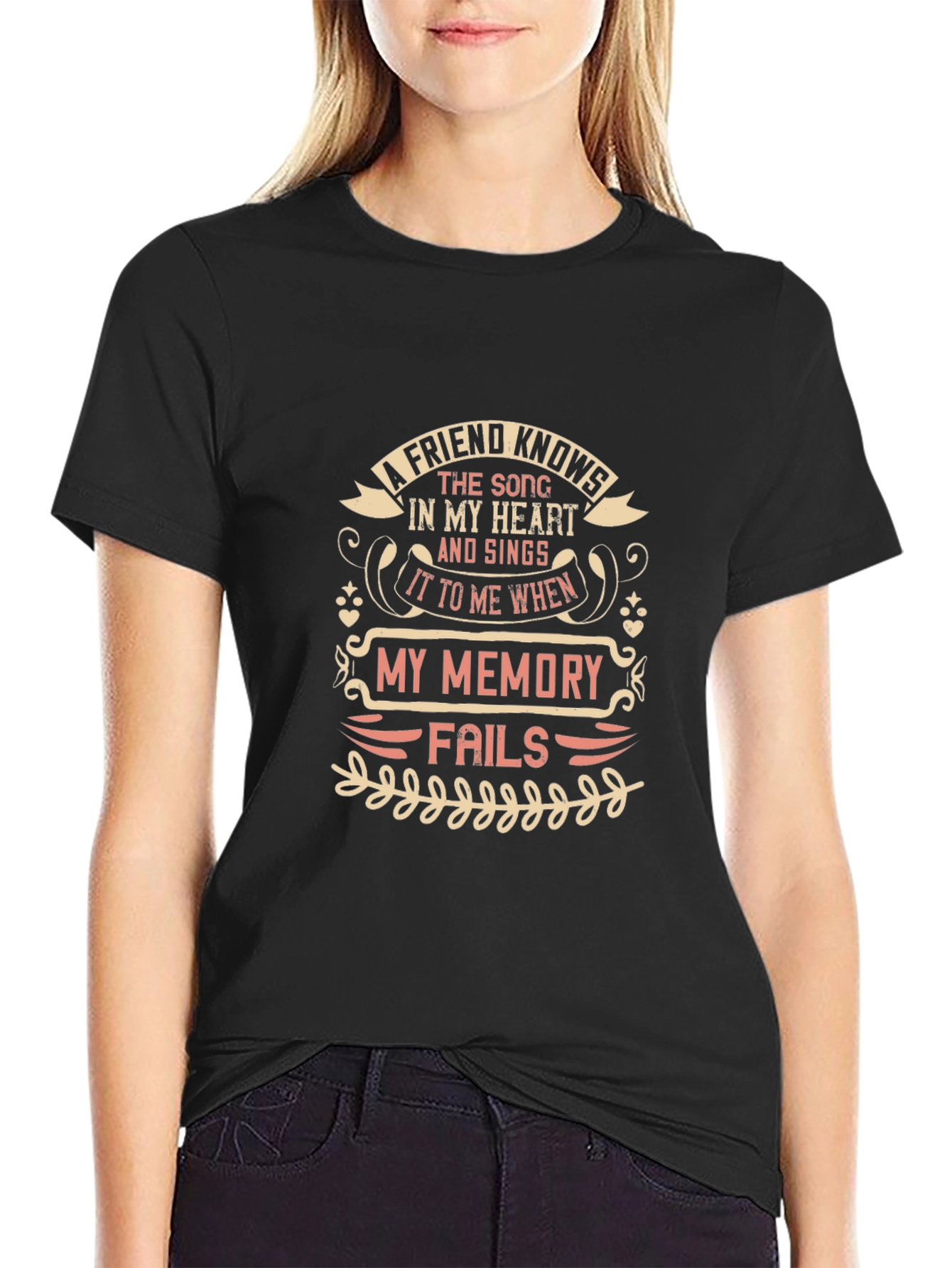 Friend Knows My Song Black Graphic Tee