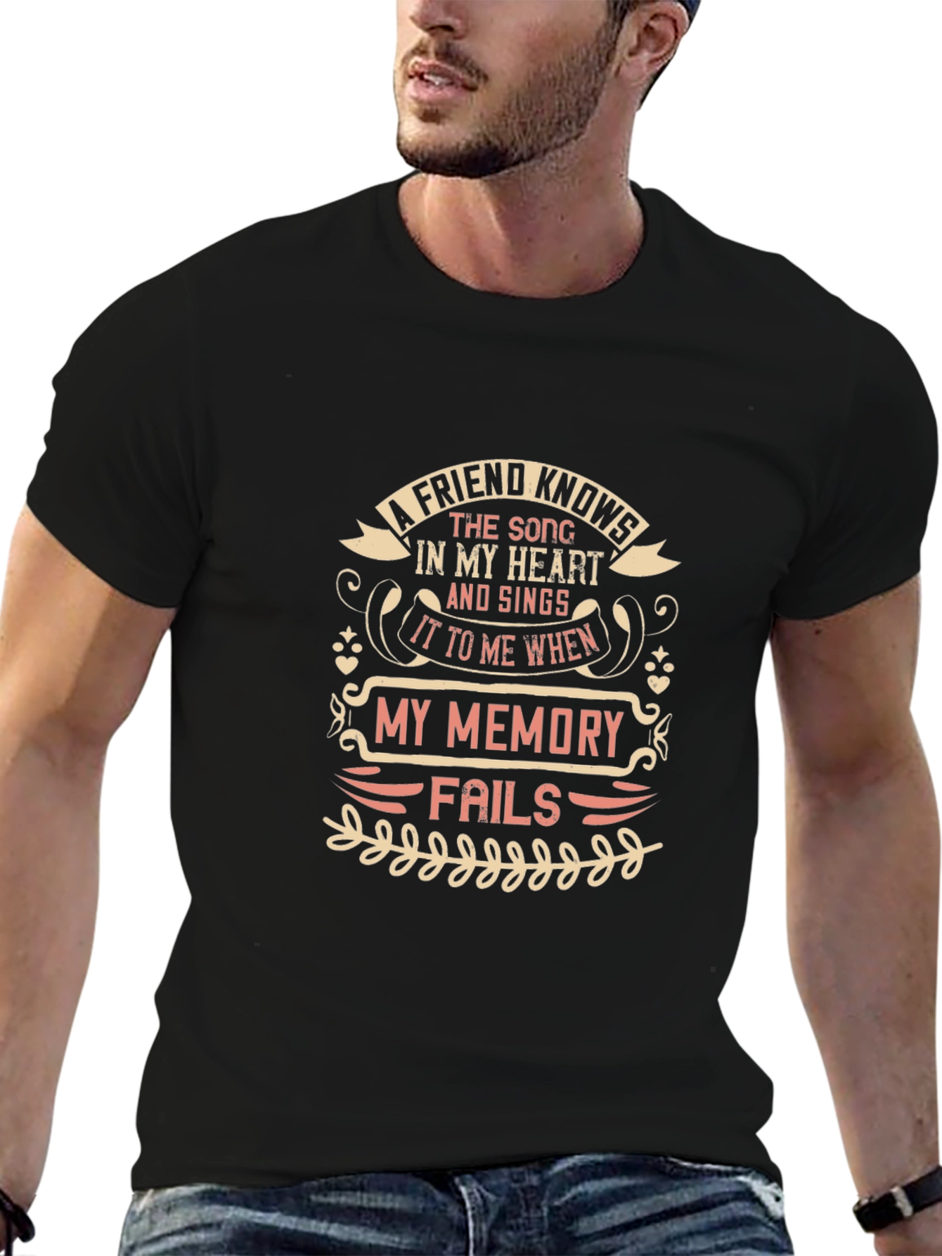 Friend Knows My Song Black Graphic Tee