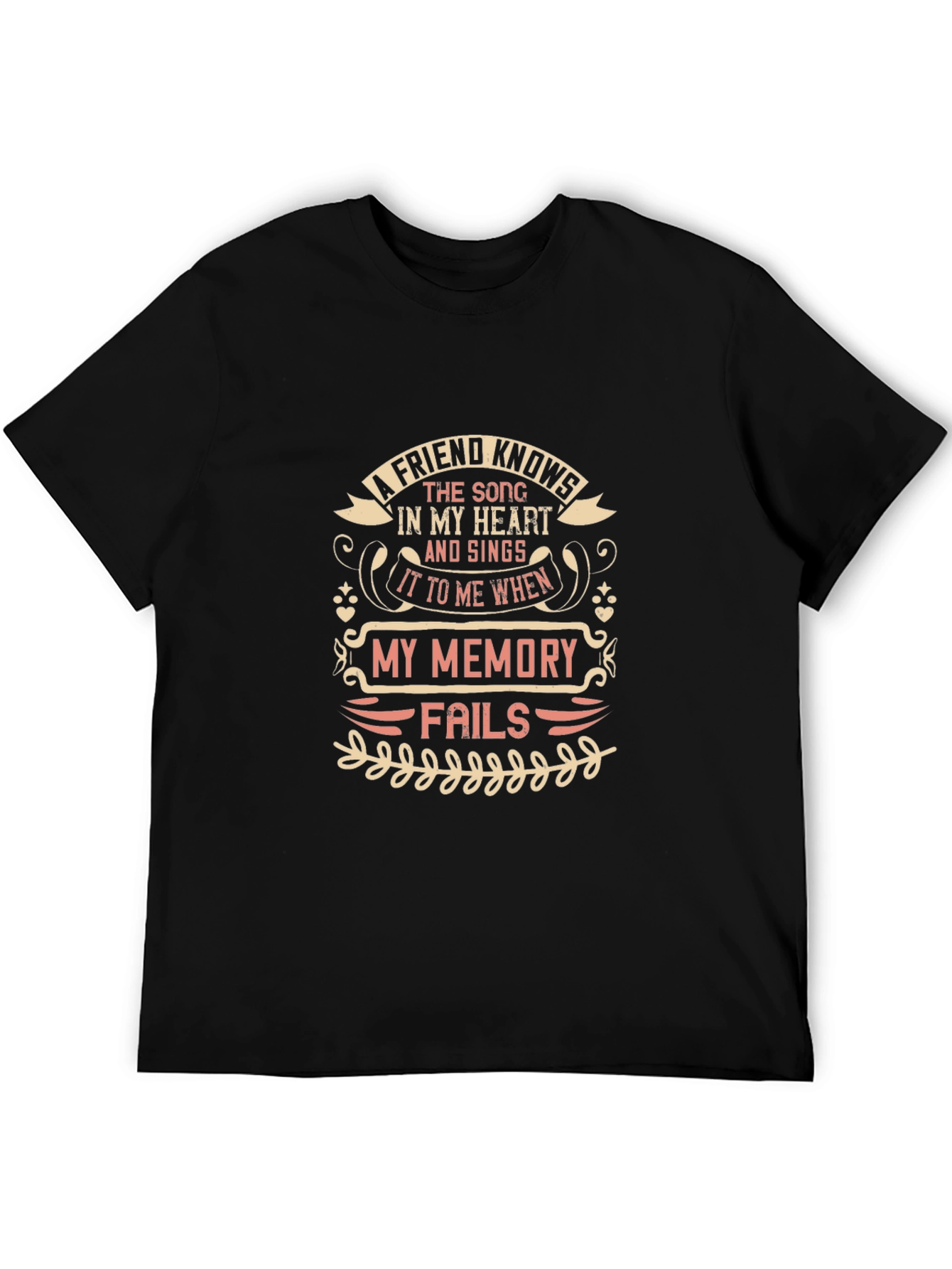 Friend Knows My Song Black Graphic Tee