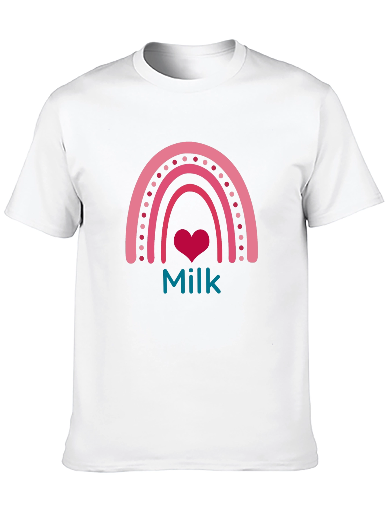 Cute Milk Heart Rainbow Graphic Tee