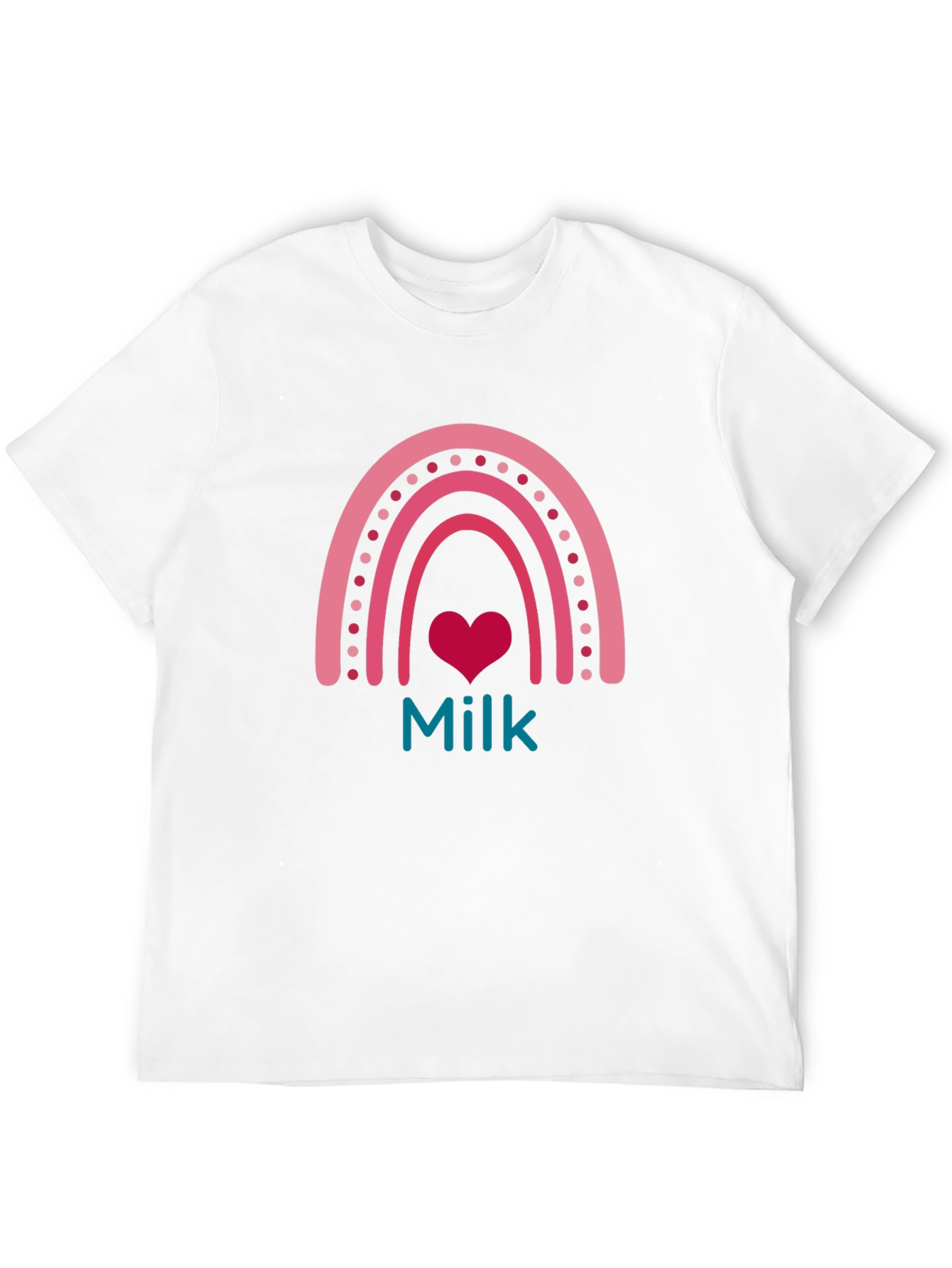 Cute Milk Heart Rainbow Graphic Tee