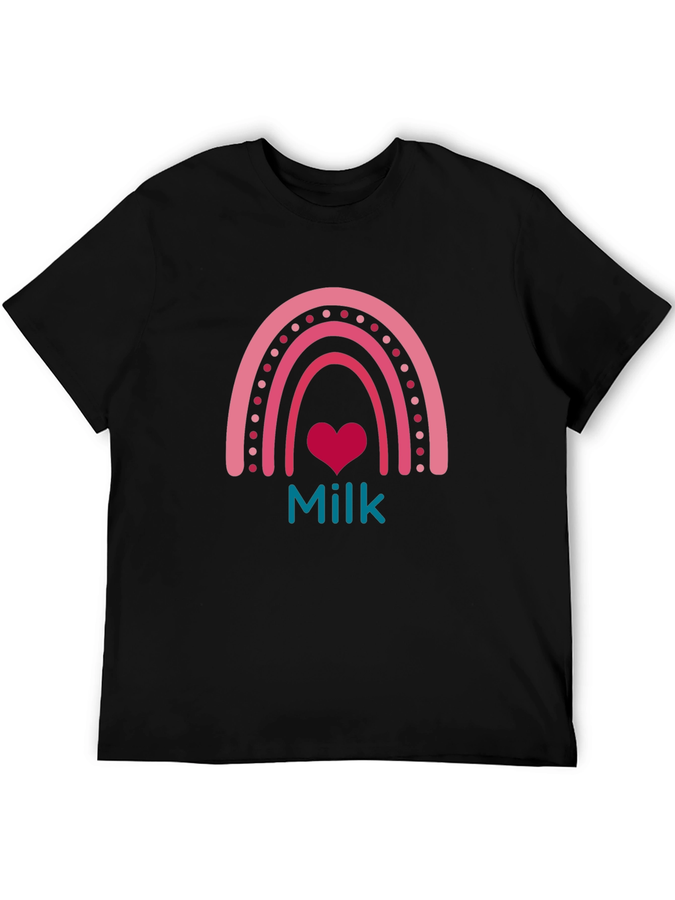 Cute Milk Heart Rainbow Graphic Tee