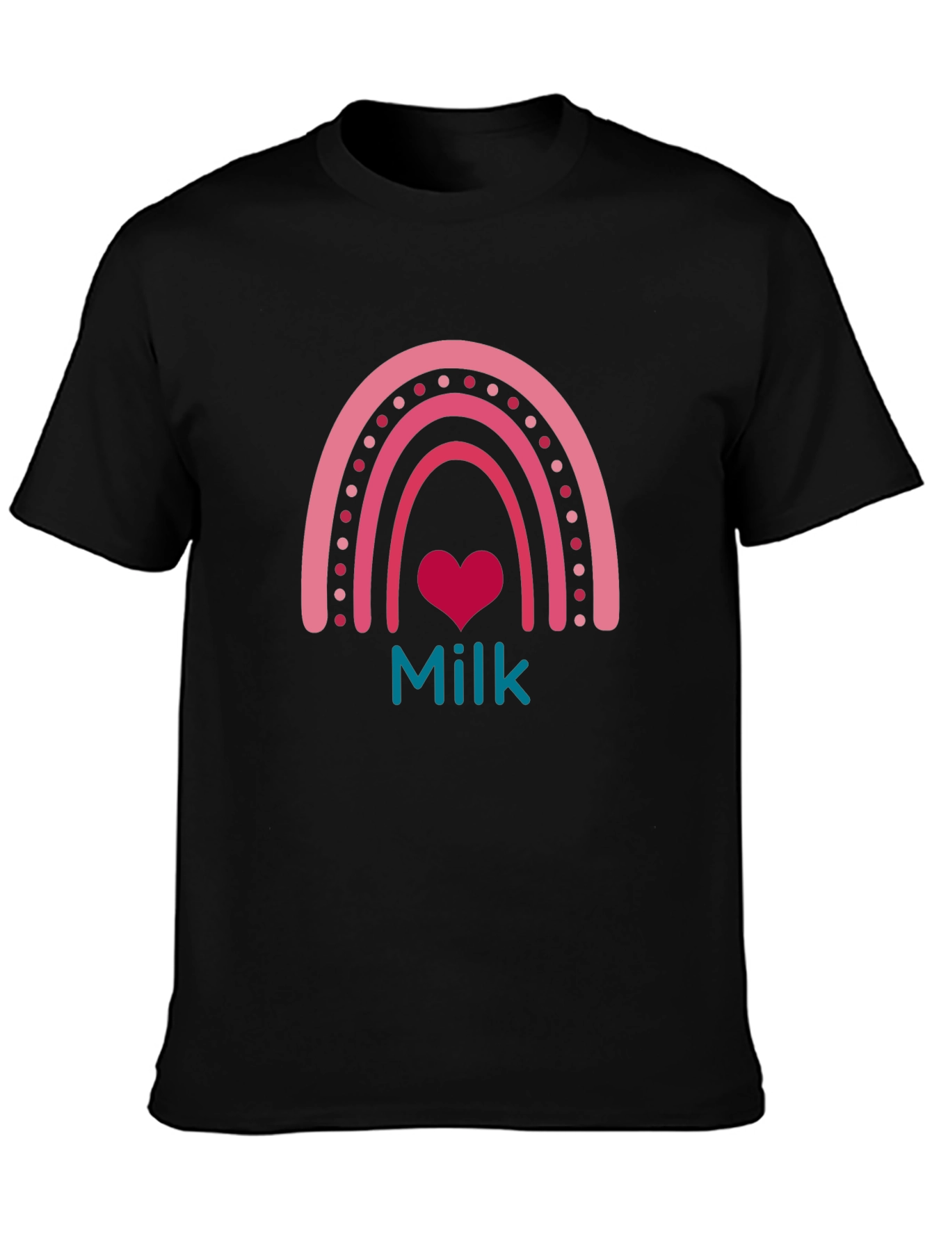 Cute Milk Heart Rainbow Graphic Tee