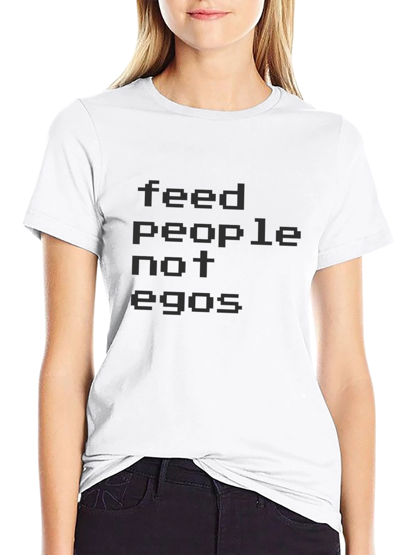 Feed People Not Egos T-Shirt - Black