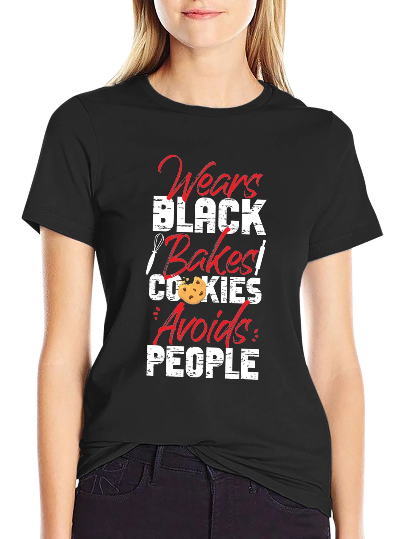Wear Black Bake Cookies Avoid People T-Shirt