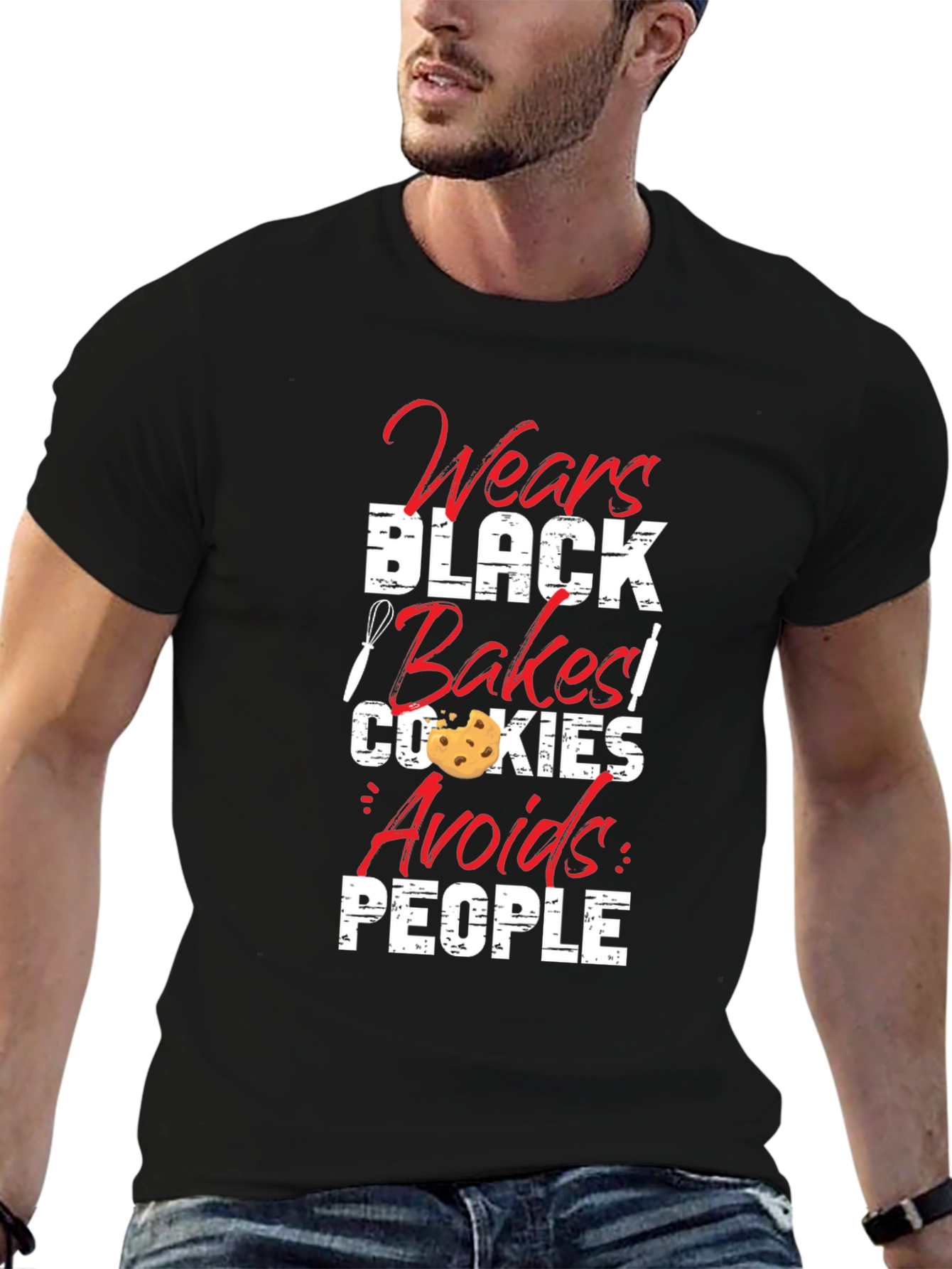 Wear Black Bake Cookies Avoid People T-Shirt