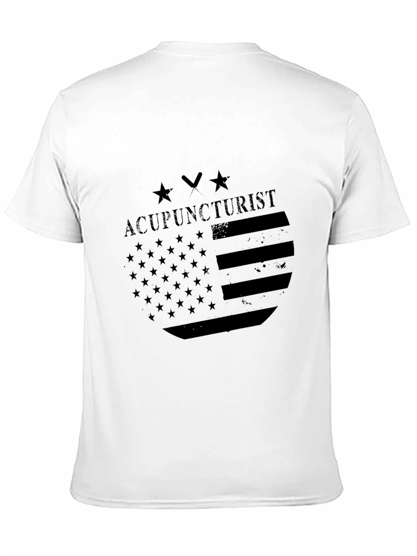 Acupuncturist American Flag Black T-Shirt