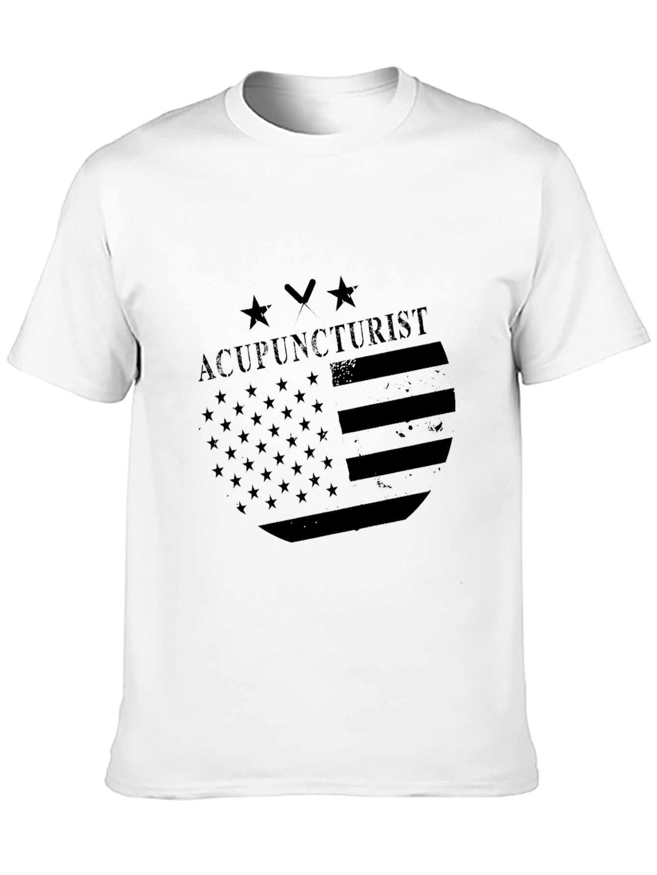 Acupuncturist American Flag Black T-Shirt