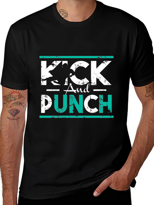 Kick and Punch Graphic Tee - Martial Arts Inspired T-Shirt