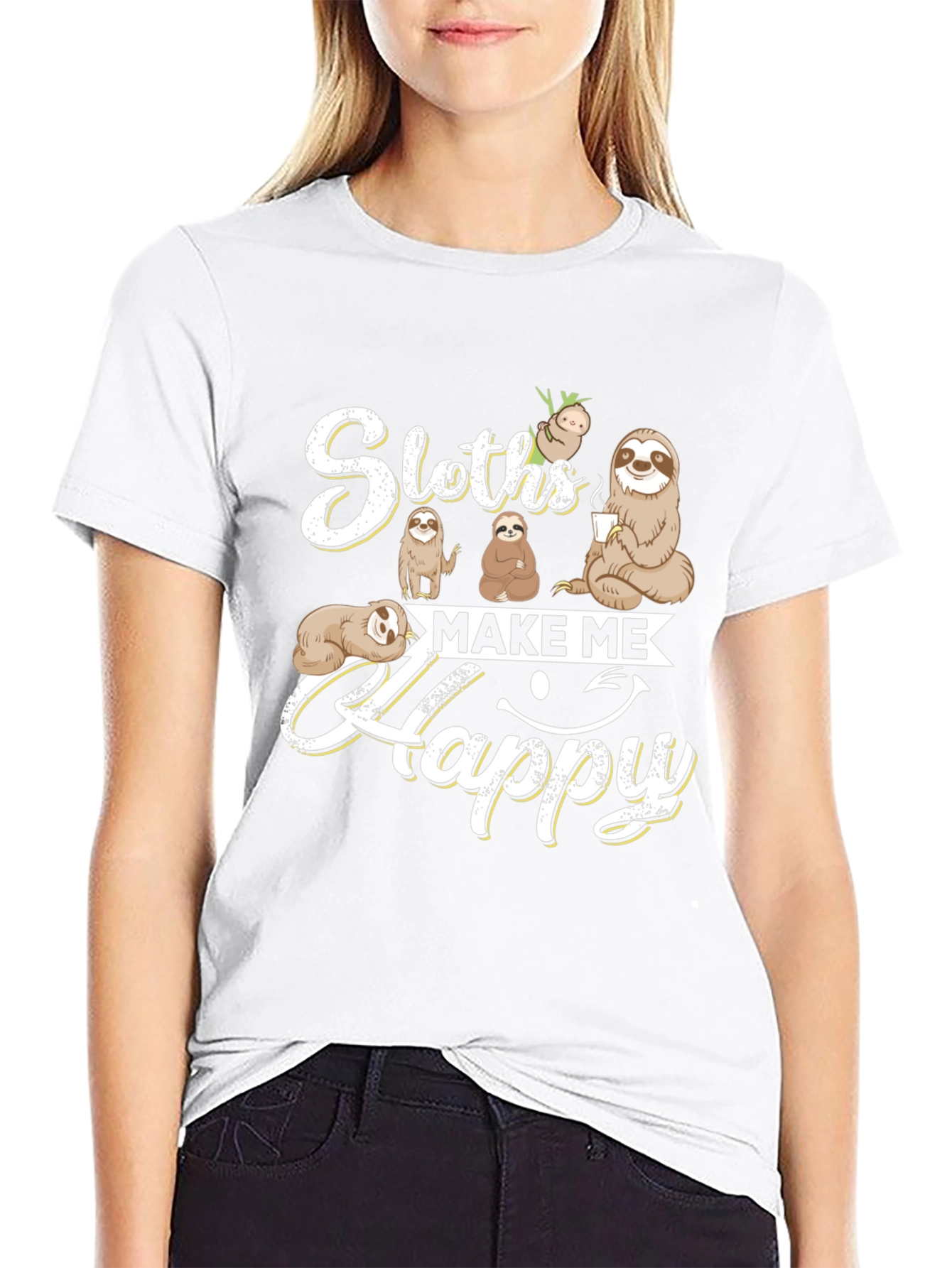 Sloths Make Me Happy T-Shirt