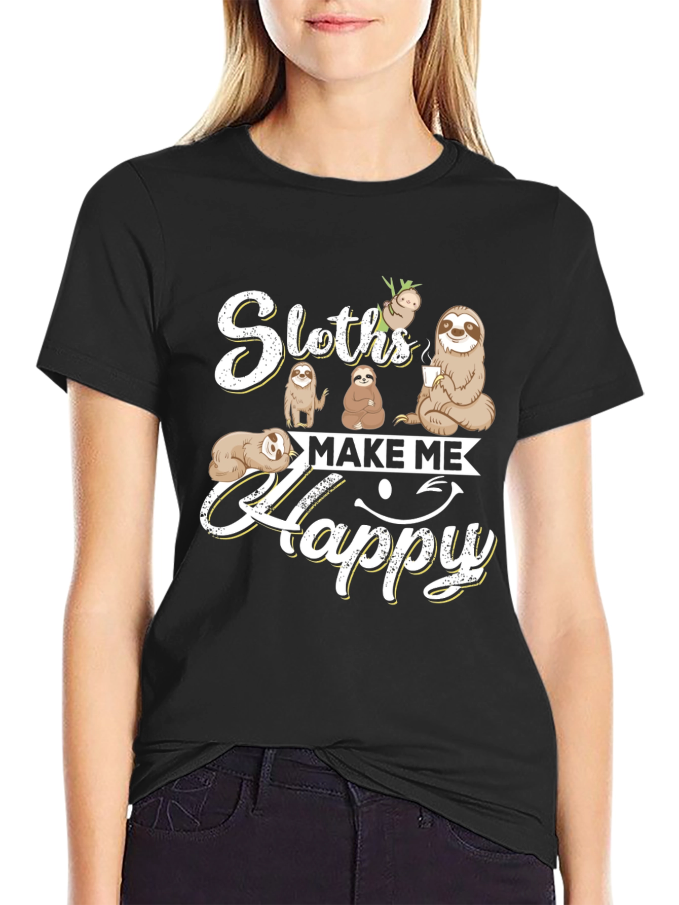 Sloths Make Me Happy T-Shirt