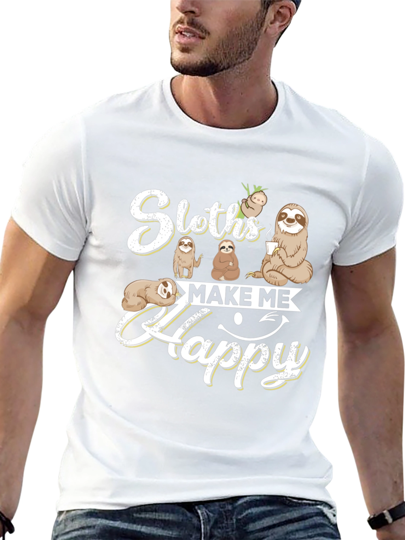 Sloths Make Me Happy T-Shirt