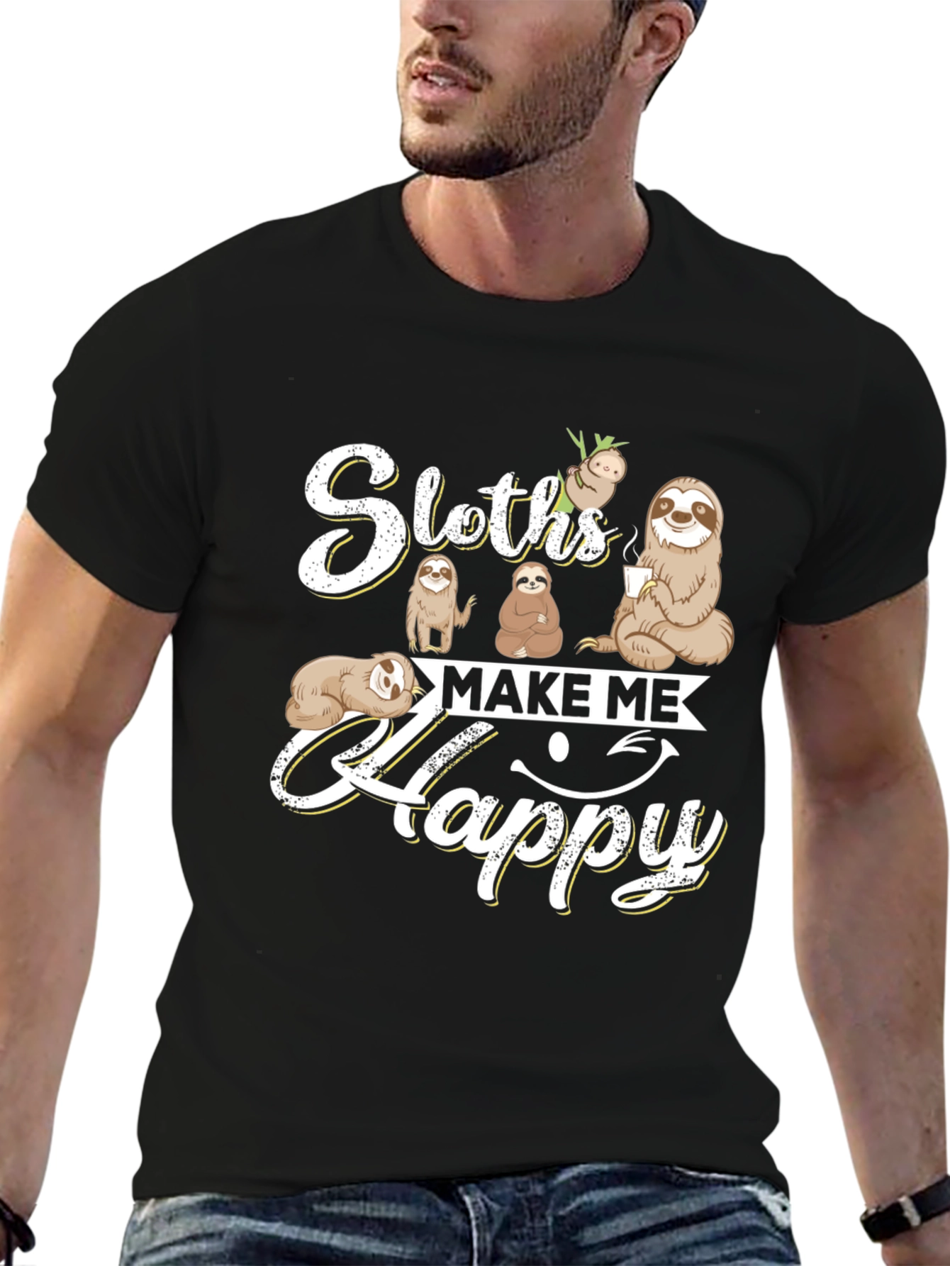 Sloths Make Me Happy T-Shirt