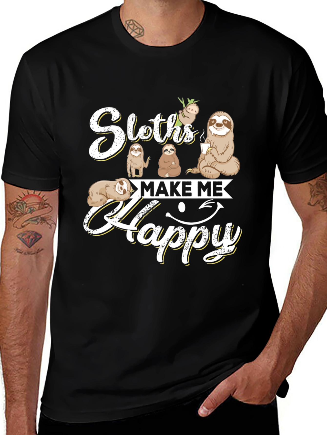 Sloths Make Me Happy T-Shirt
