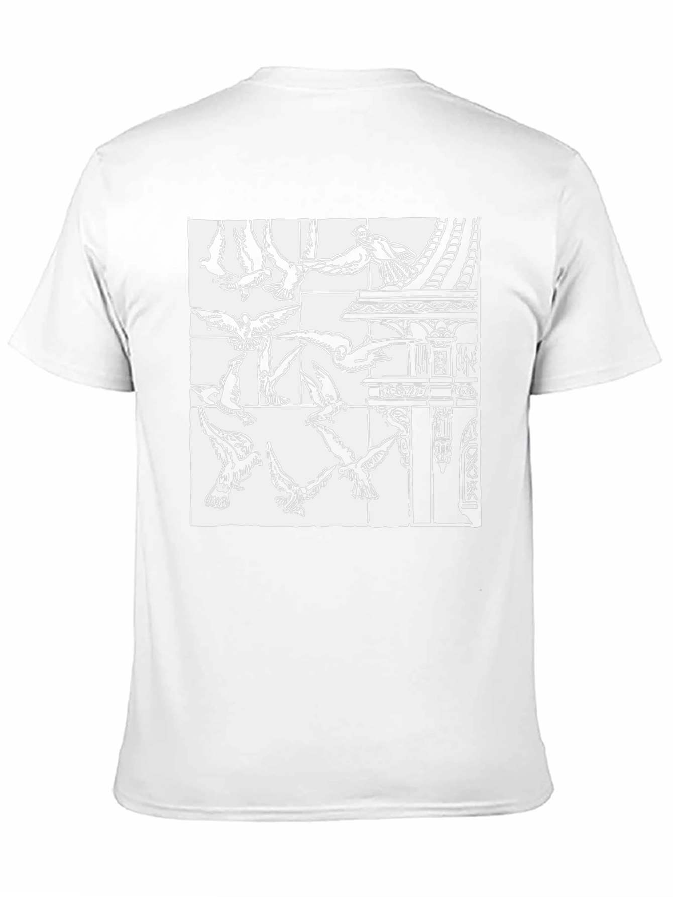 Birds & Architecture Graphic Print T-Shirt