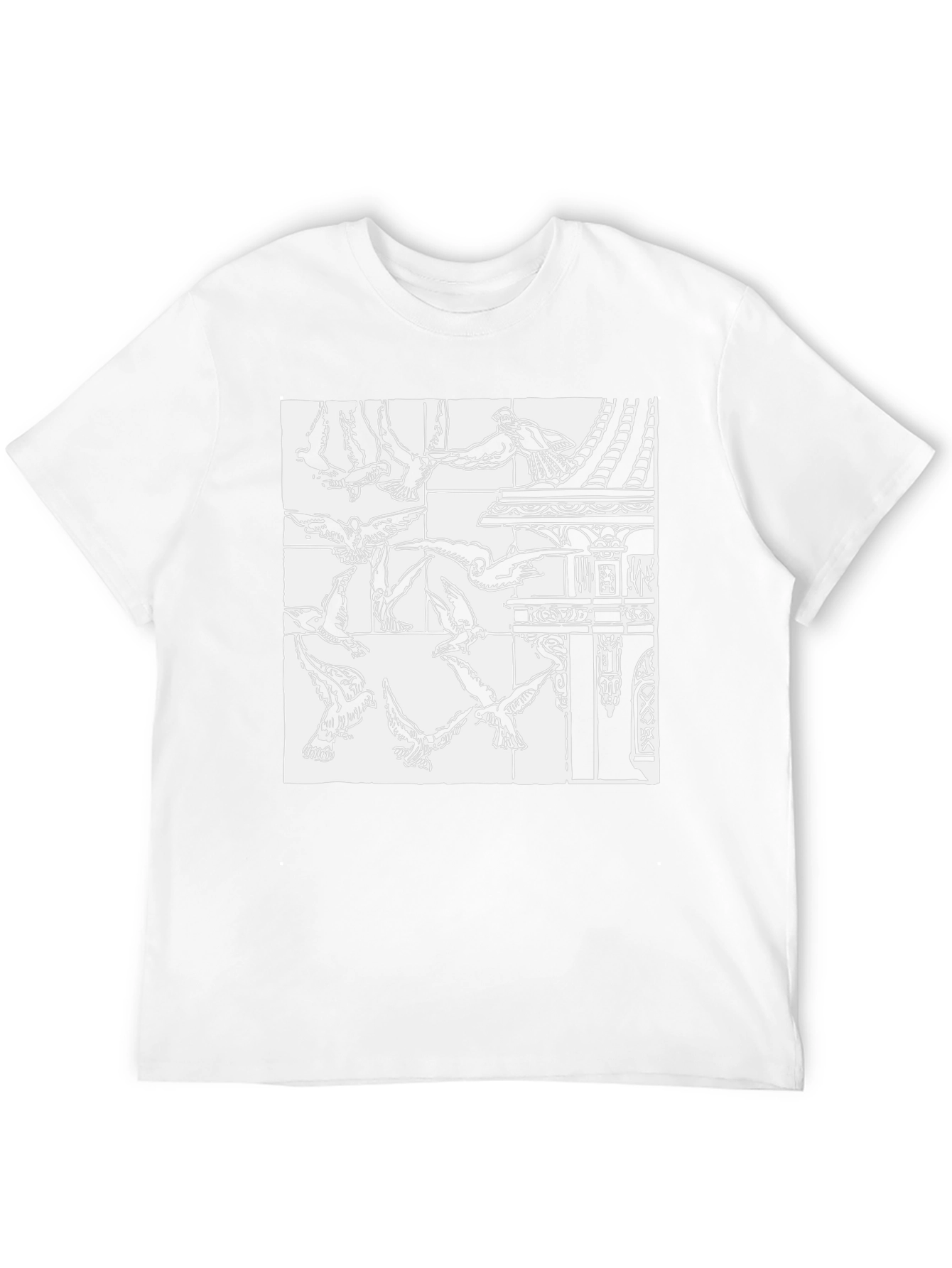 Birds & Architecture Graphic Print T-Shirt