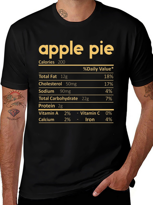 Apple Pie Nutrition Facts T-Shirt - Funny Foodie Tee