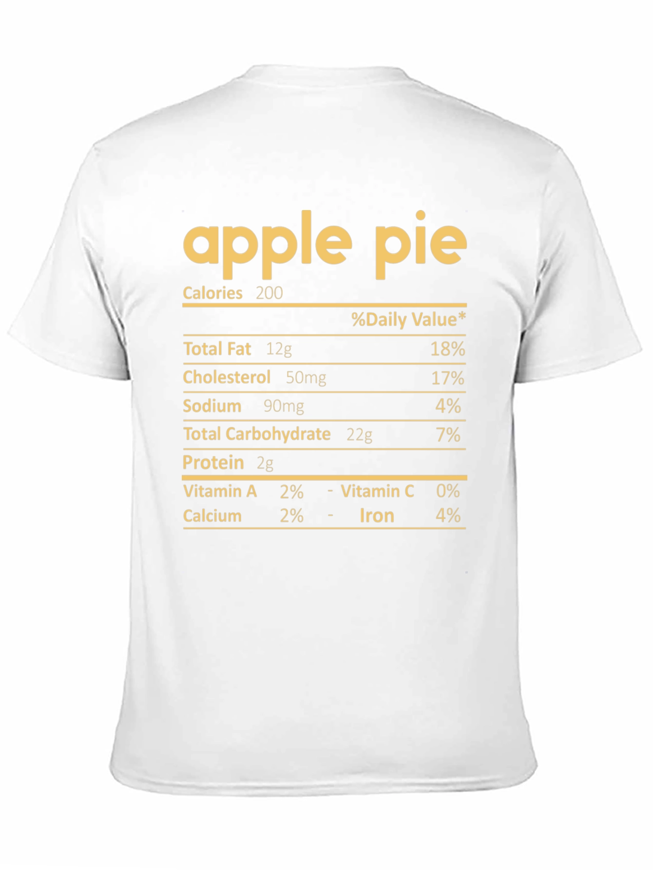 Apple Pie Nutrition Facts T-Shirt - Funny Foodie Tee