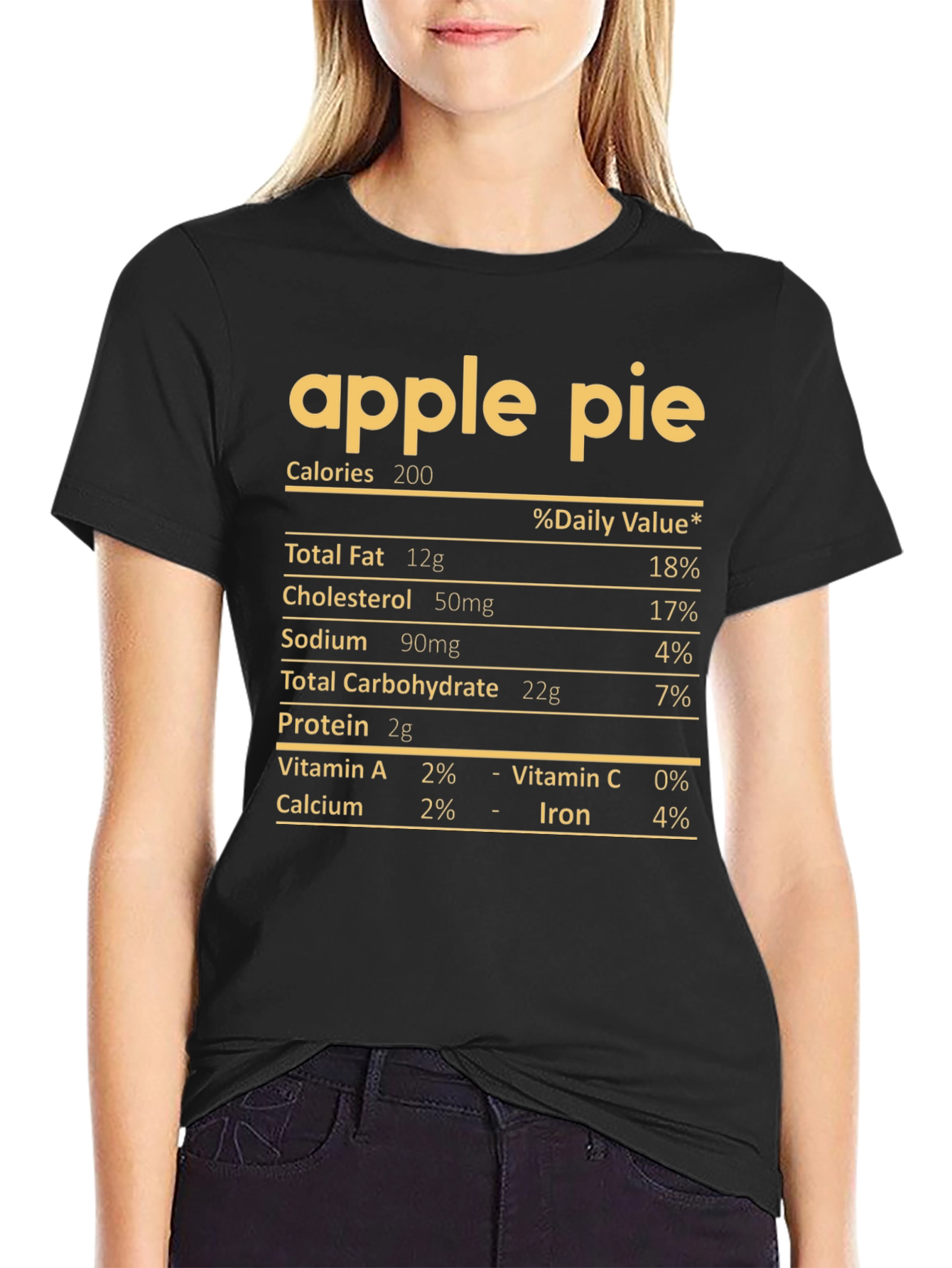 Apple Pie Nutrition Facts T-Shirt - Funny Foodie Tee