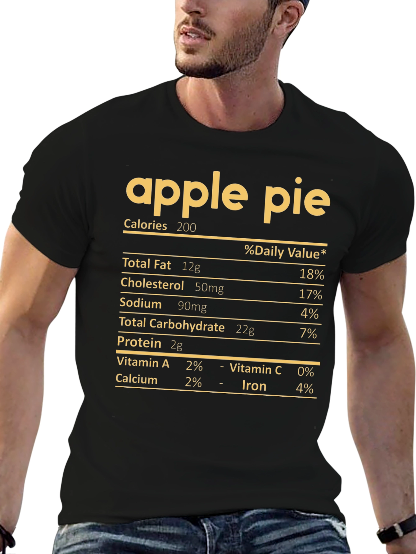 Apple Pie Nutrition Facts T-Shirt - Funny Foodie Tee