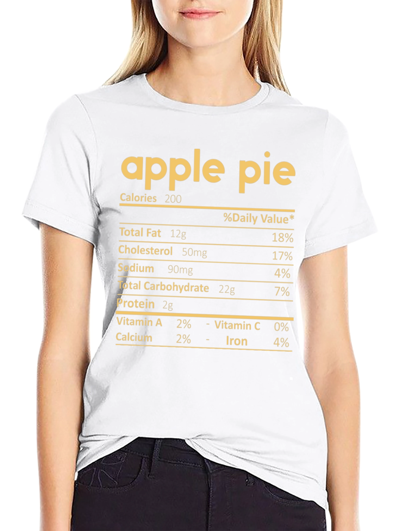 Apple Pie Nutrition Facts T-Shirt - Funny Foodie Tee