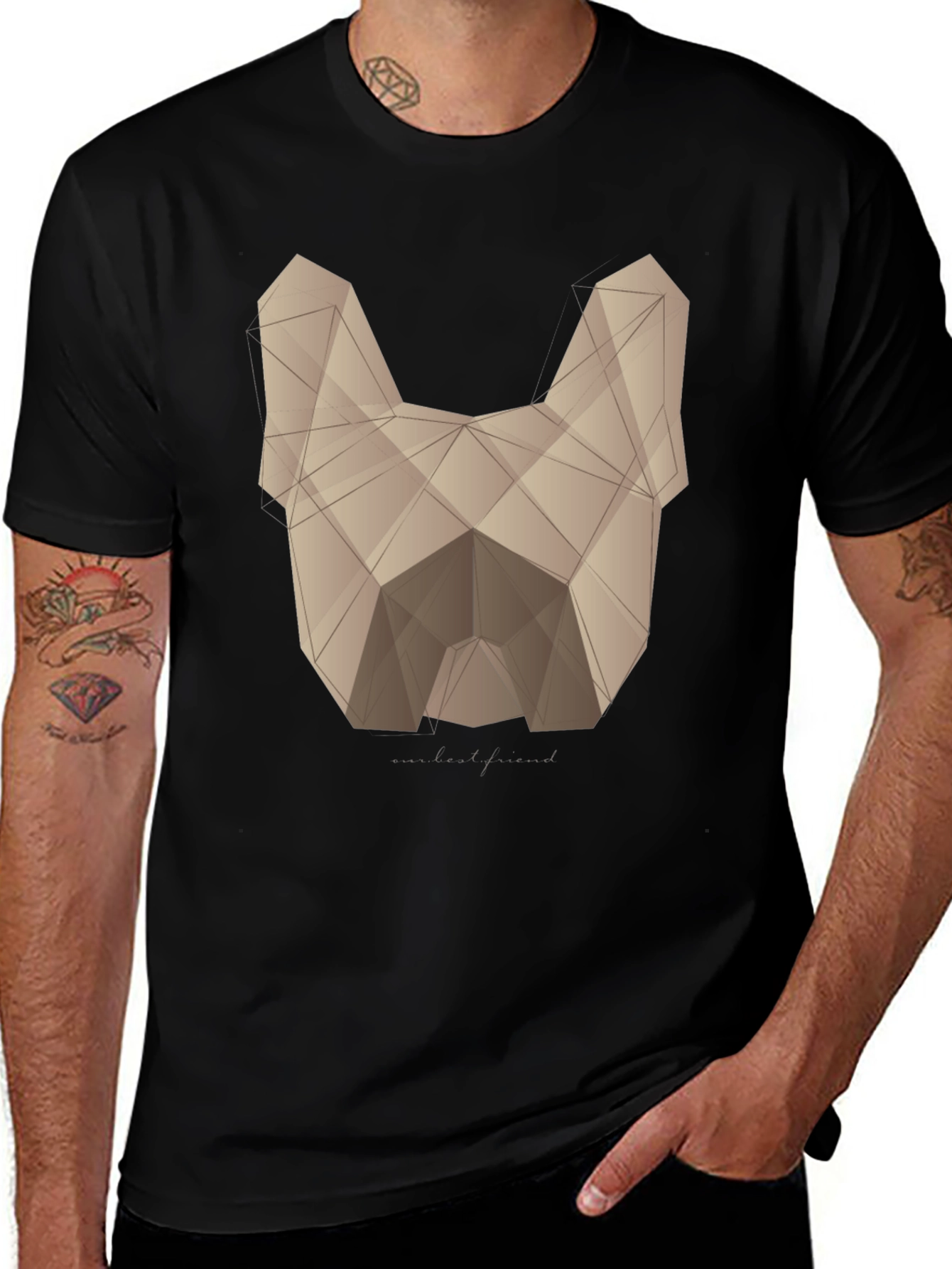 Geometric Dog Graphic T-Shirt - Modern Canine Art