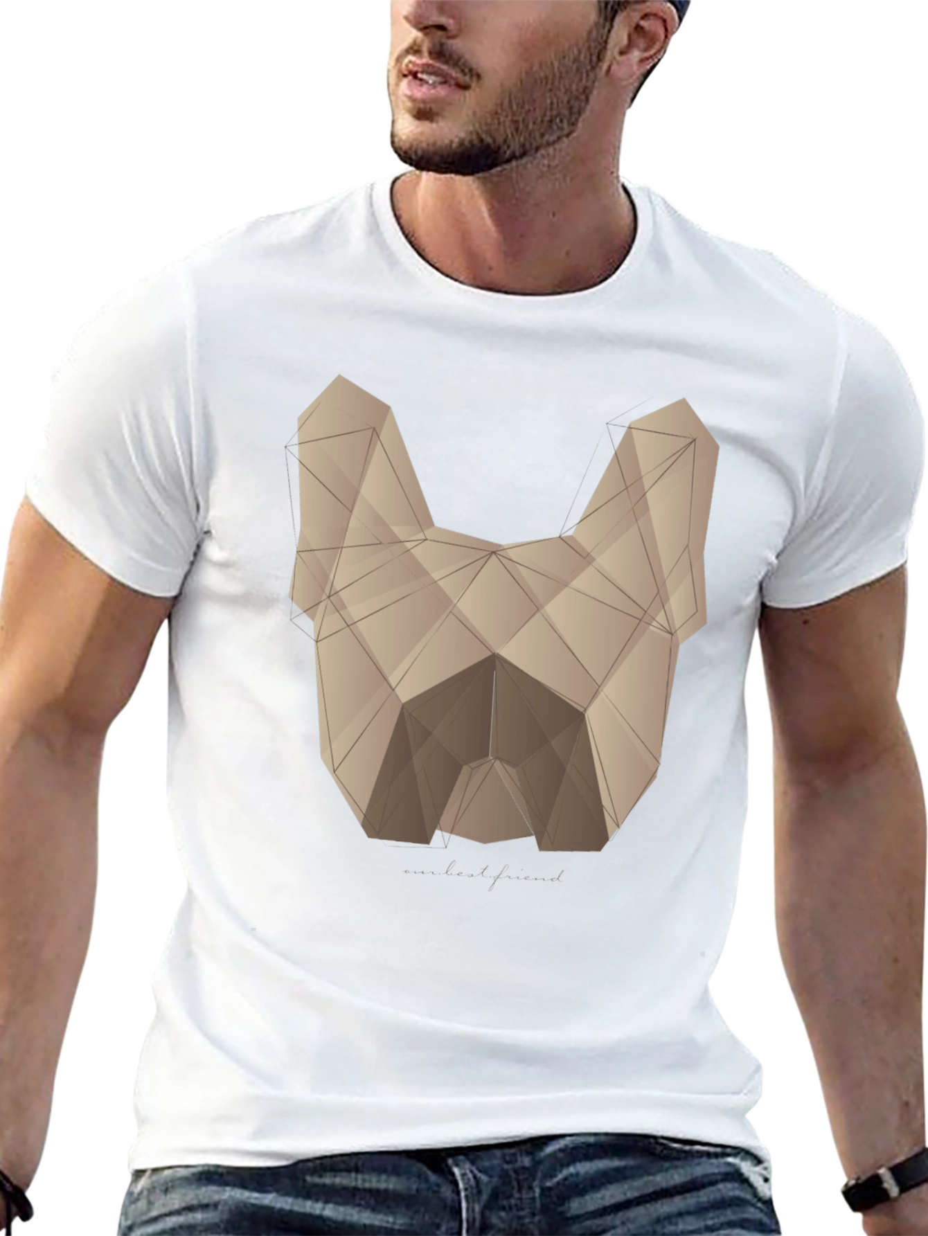 Geometric Dog Graphic T-Shirt - Modern Canine Art