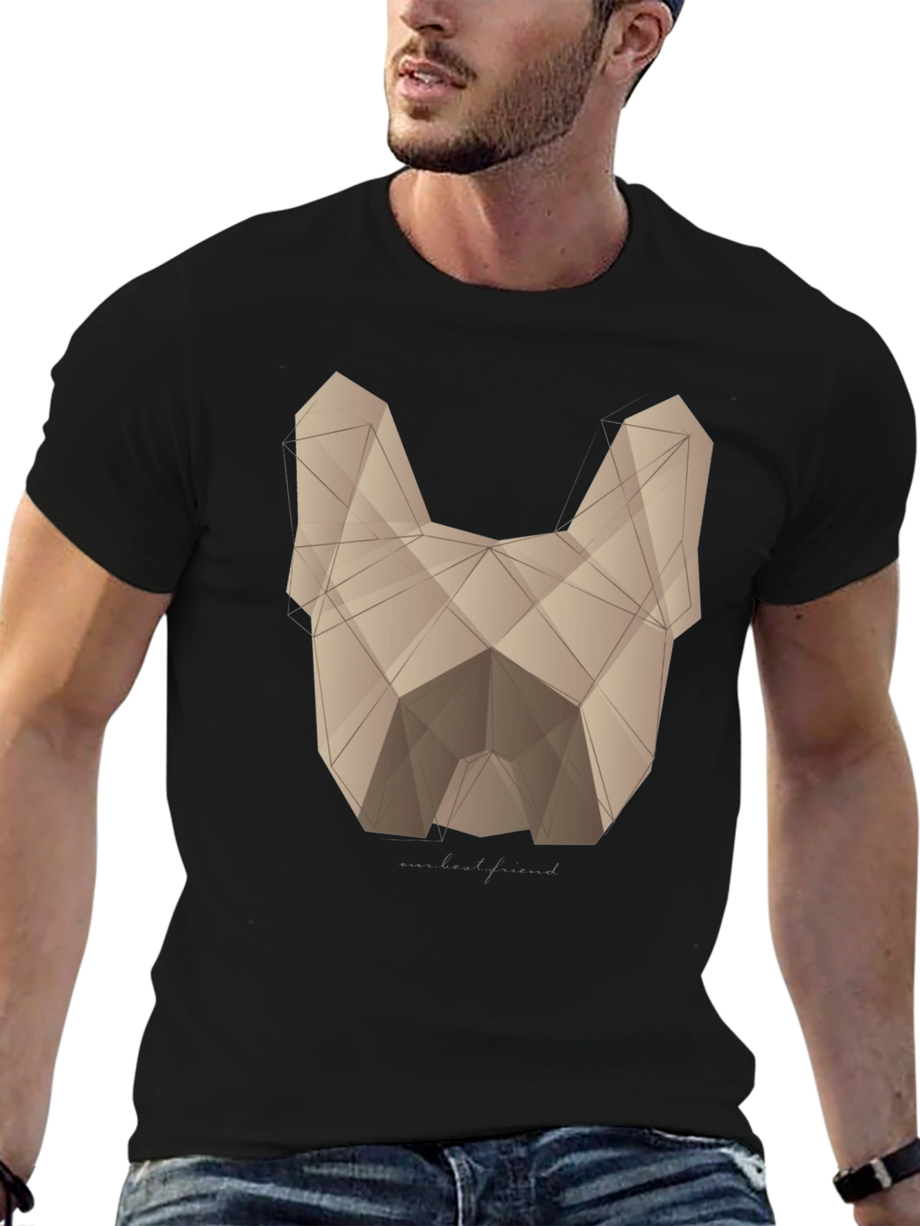 Geometric Dog Graphic T-Shirt - Modern Canine Art