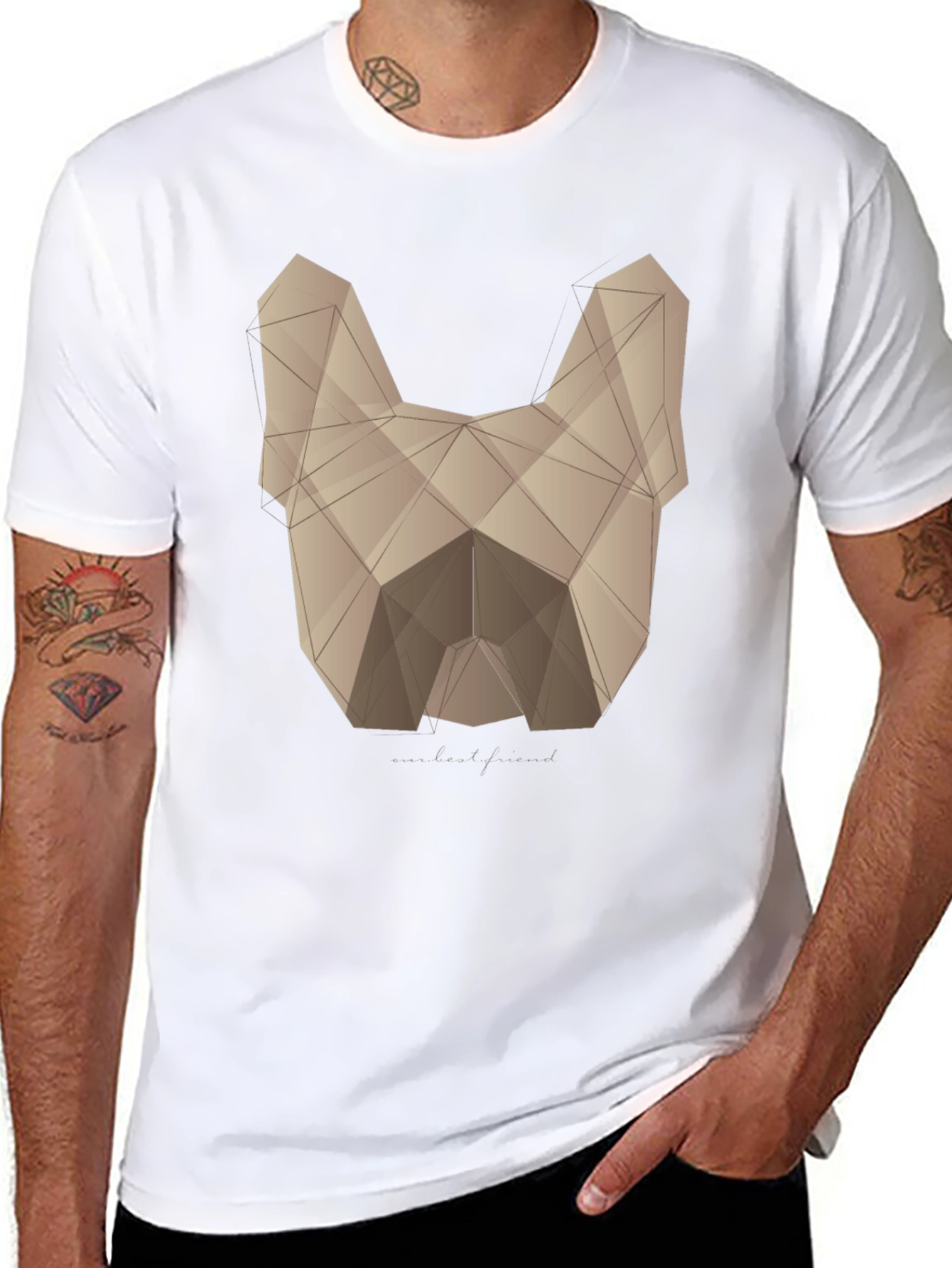 Geometric Dog Graphic T-Shirt - Modern Canine Art