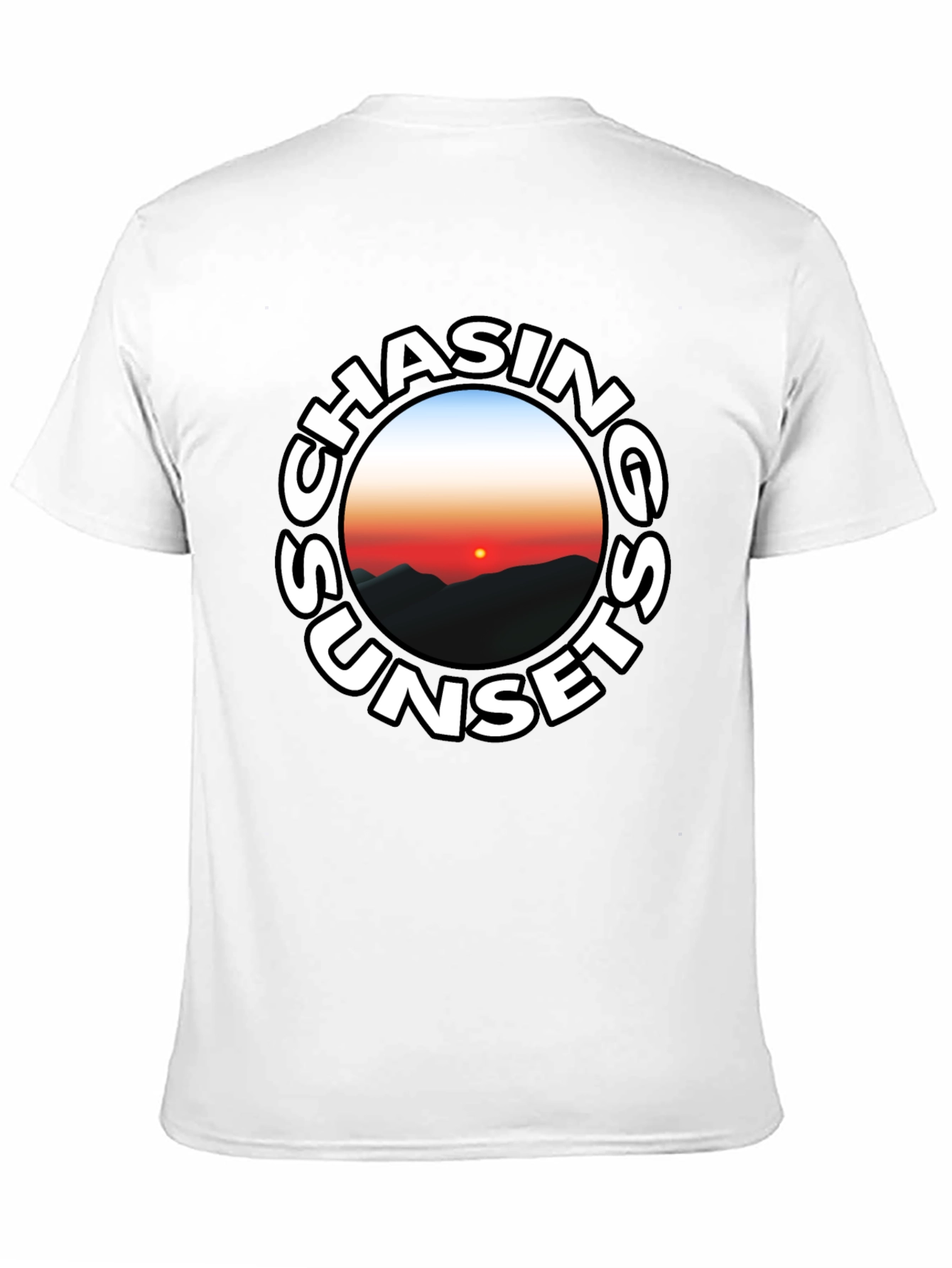 Chasing Sunsets Graphic Tee - Black Cotton T-Shirt