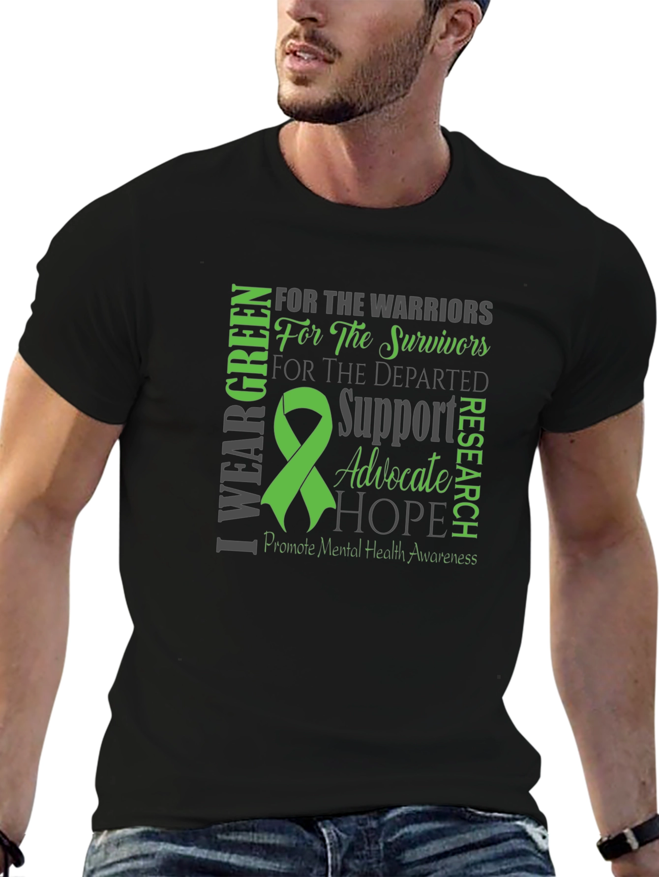 Mental Health Awareness Green Ribbon T-Shirt