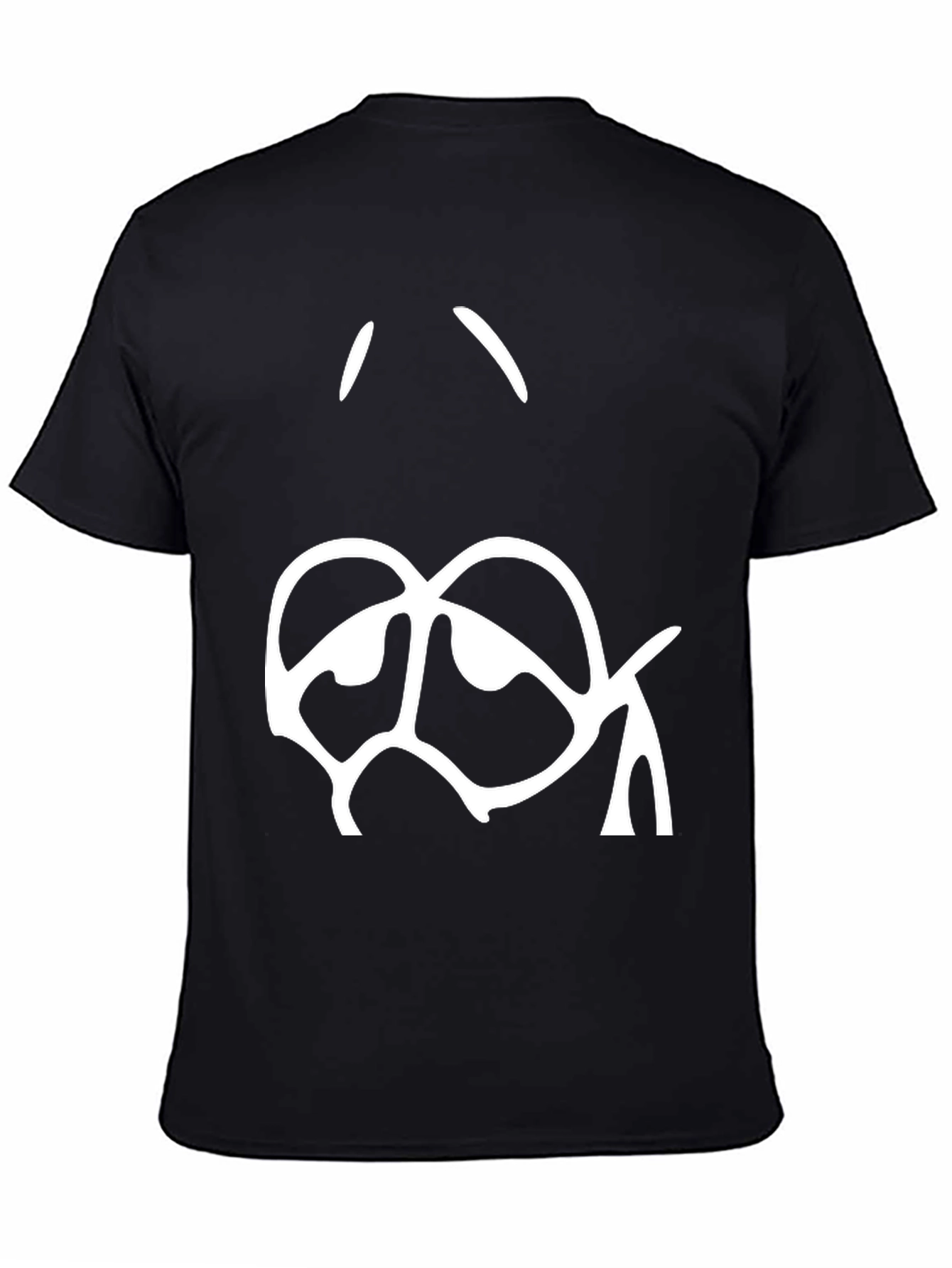 Abstract Face Graphic T-Shirt - Black