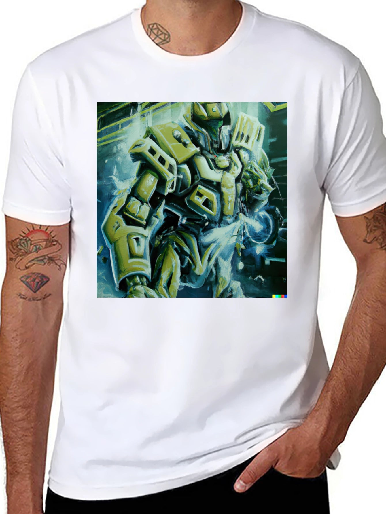 Sci-Fi Robot Graphic T-Shirt - Modern Streetwear Tee