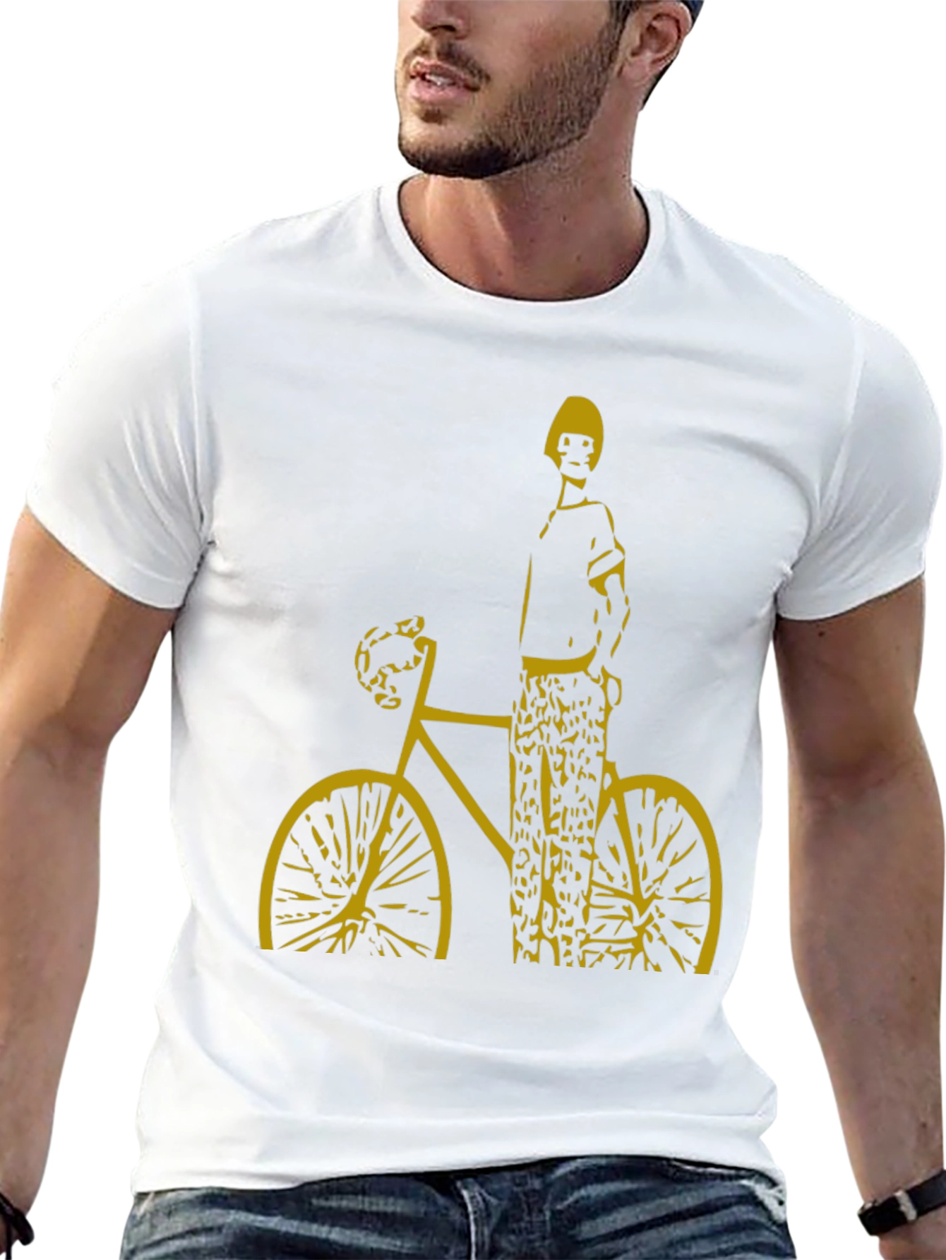 Cool Graphic Tee - Man on Bike