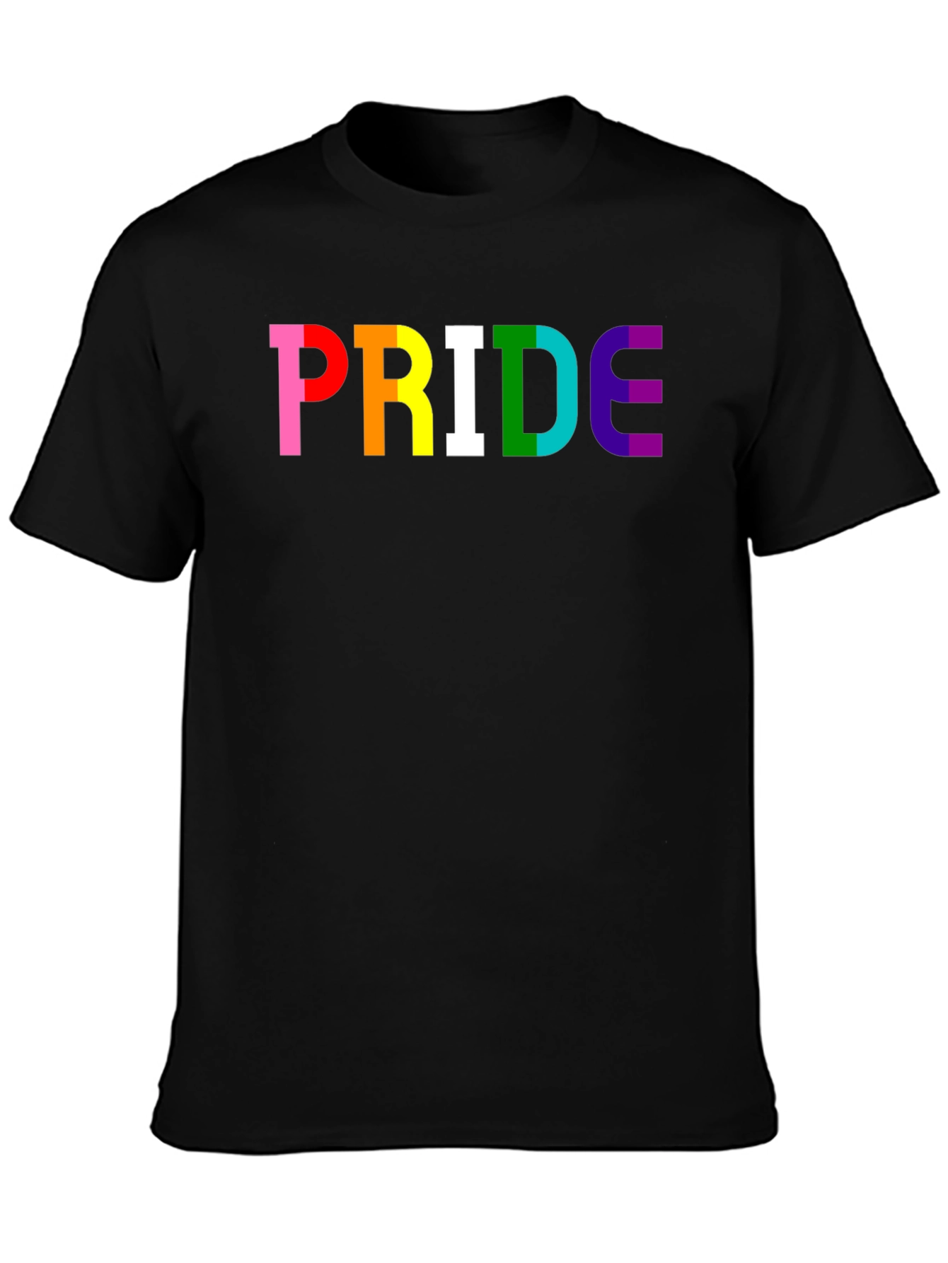 PRIDE Rainbow Graphic T-Shirt - Black Cotton Blend