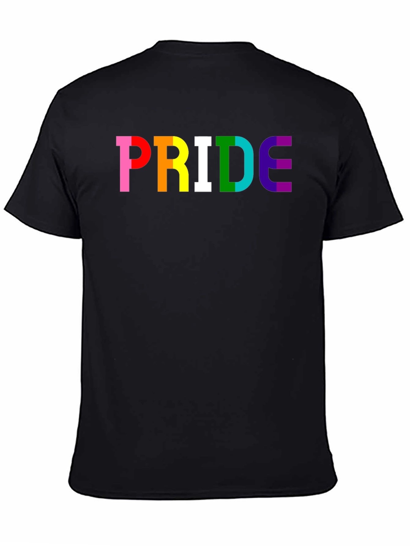 PRIDE Rainbow Graphic T-Shirt - Black Cotton Blend